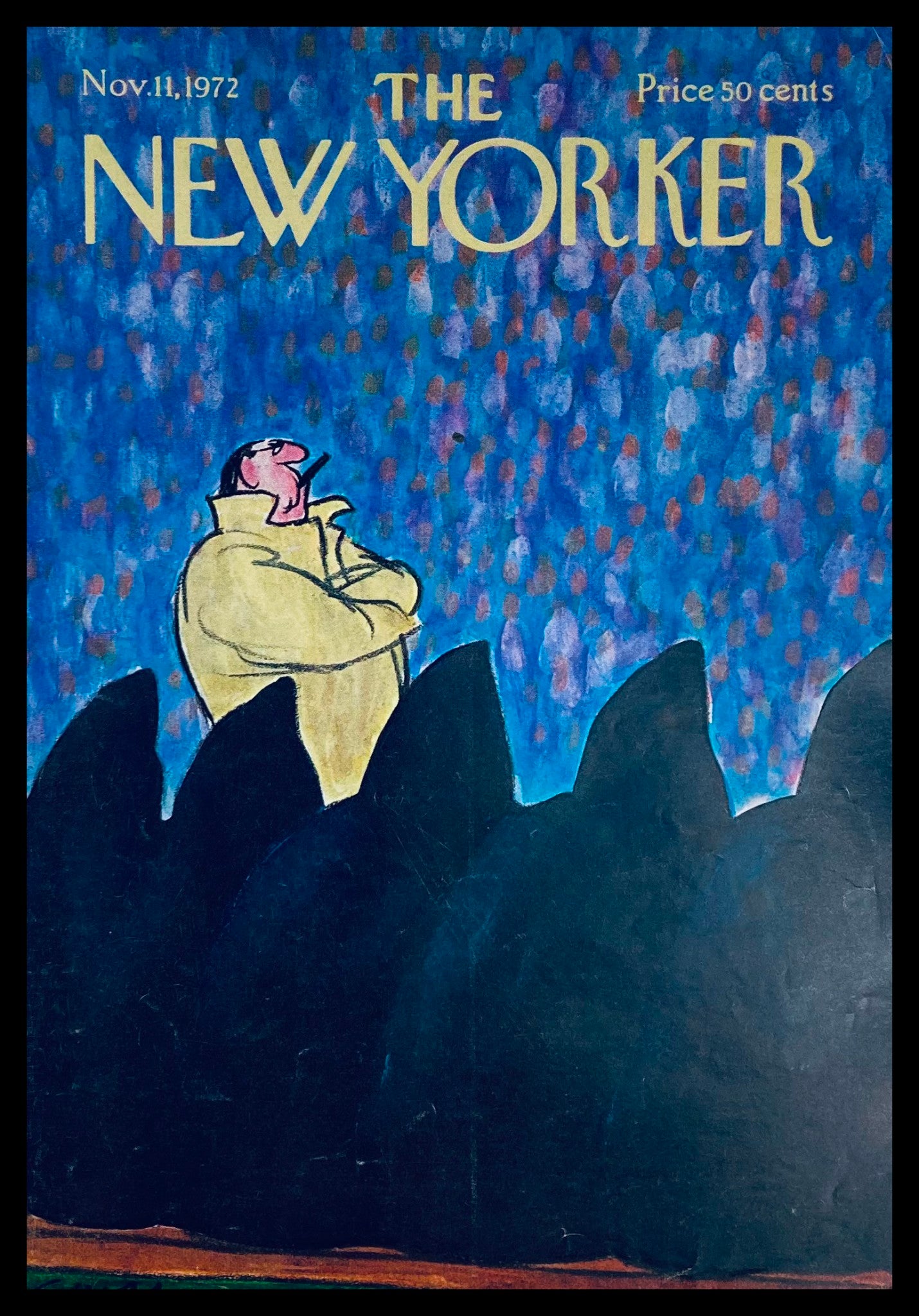 COVER ONLY The New Yorker November 11 1972 Man on a Hill by Charles Saxon