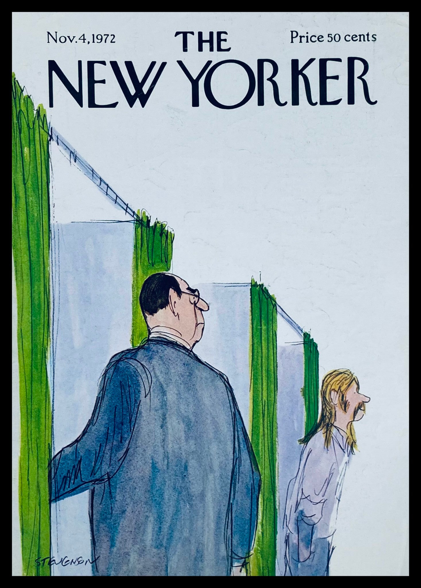 COVER ONLY The New Yorker November 4 1972 A Hippie Votes by James Stevenson