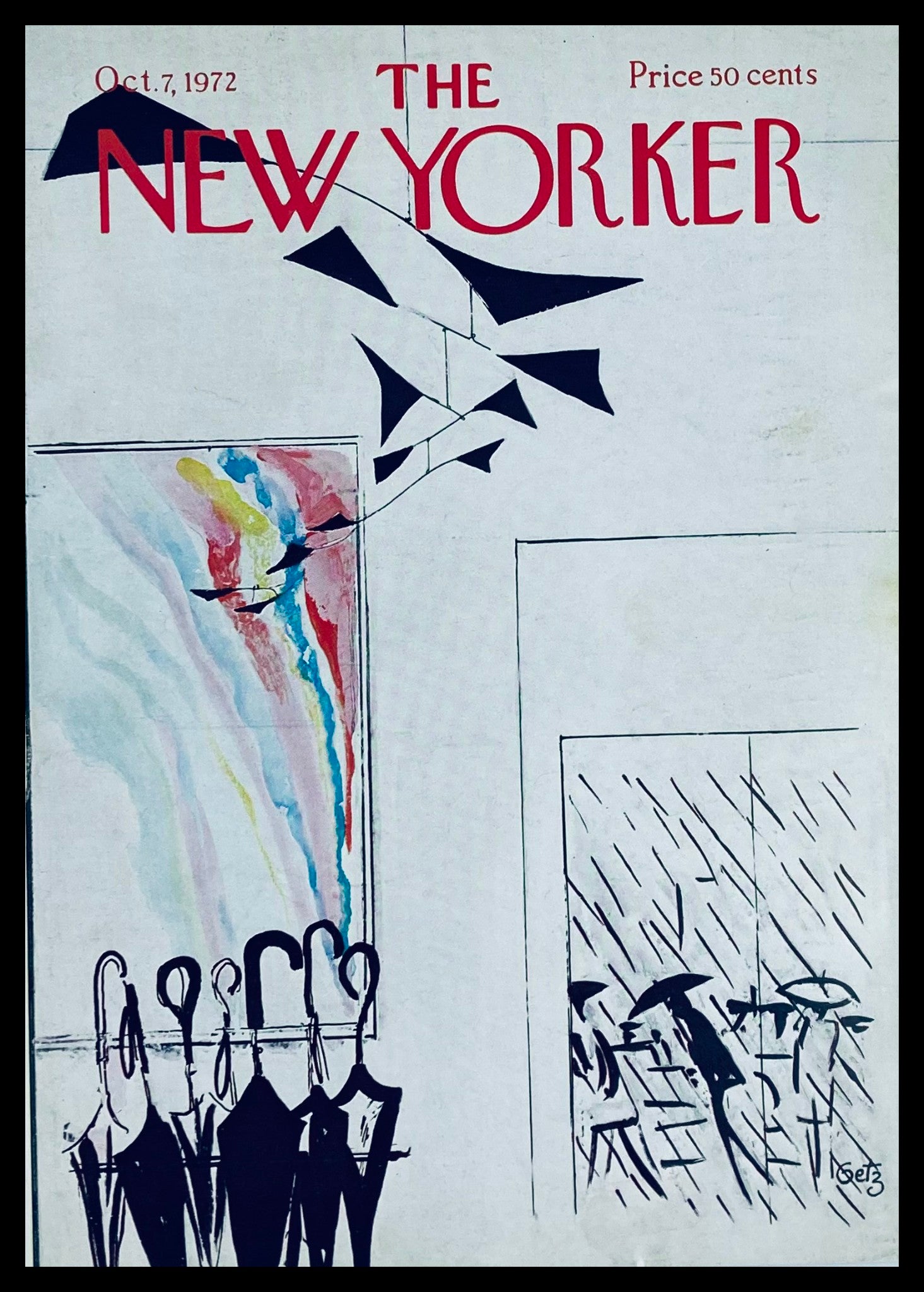 COVER ONLY The New Yorker October 7 1972 Art School by Arthur Getz No Label