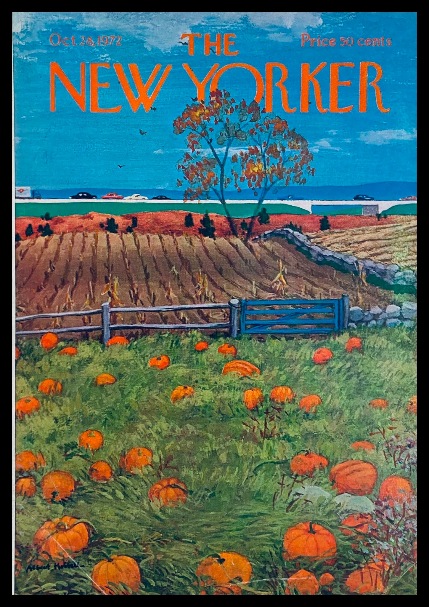 COVER ONLY The New Yorker October 28 1972 All Hallows by Albert Hubbell No Label