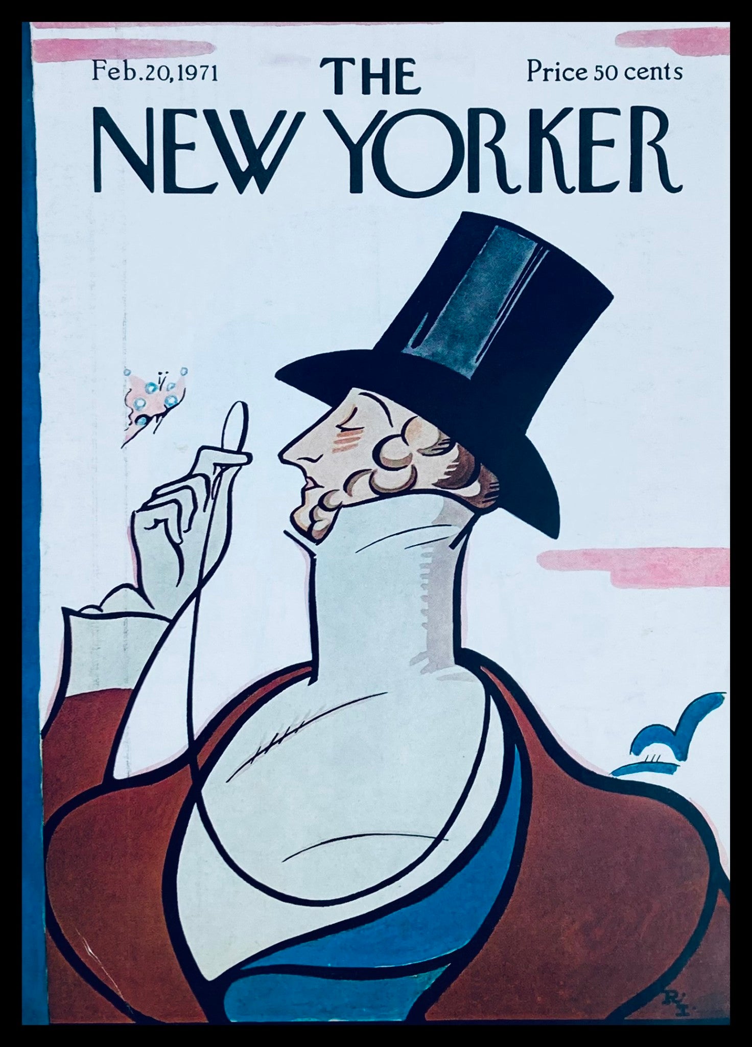 COVER ONLY The New Yorker February 20 1971 The Gamemaster Tilley by Rea Irvin