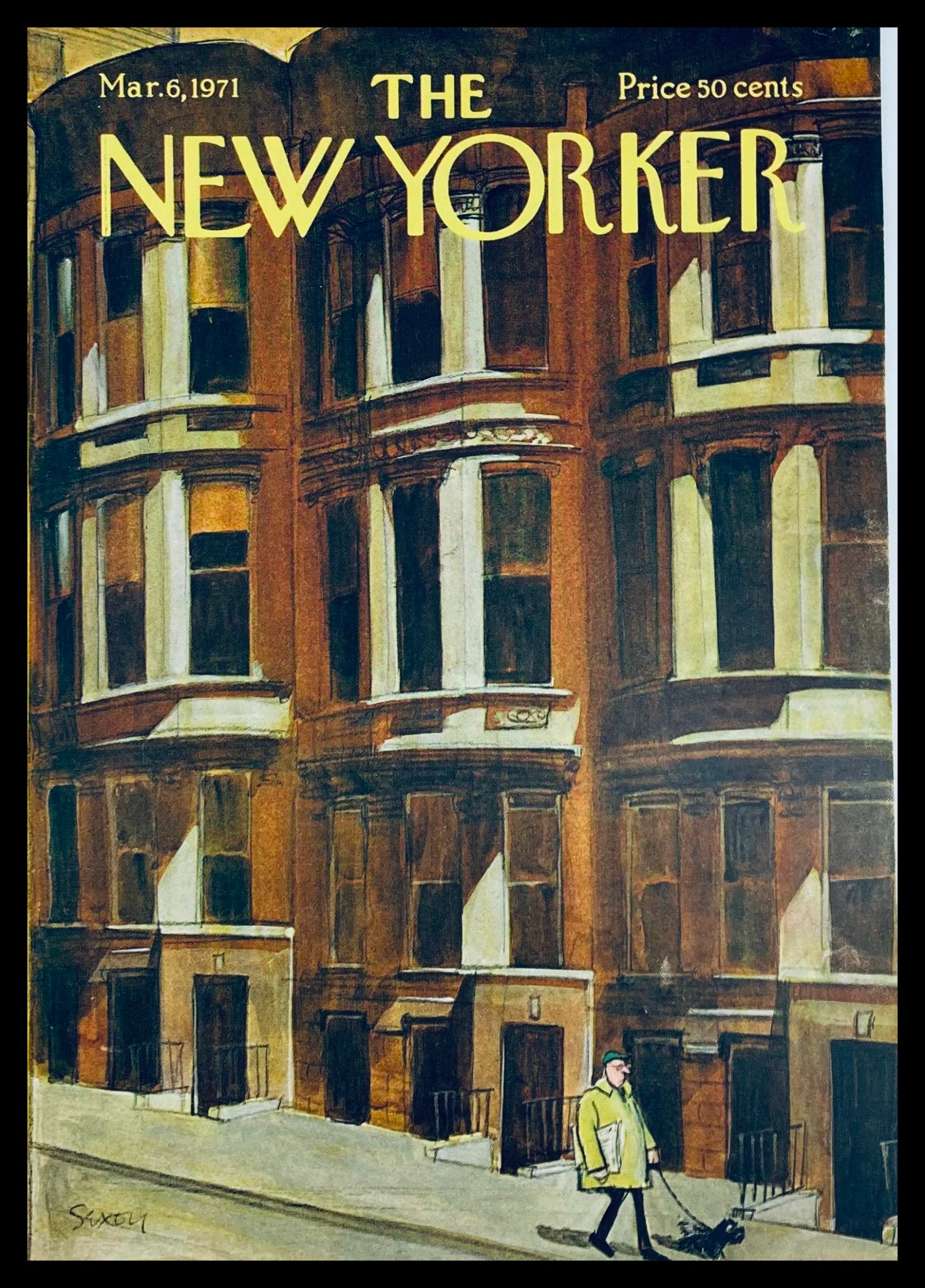 COVER ONLY The New Yorker March 6 1971 Walking Scottie Dog by Charles Saxon