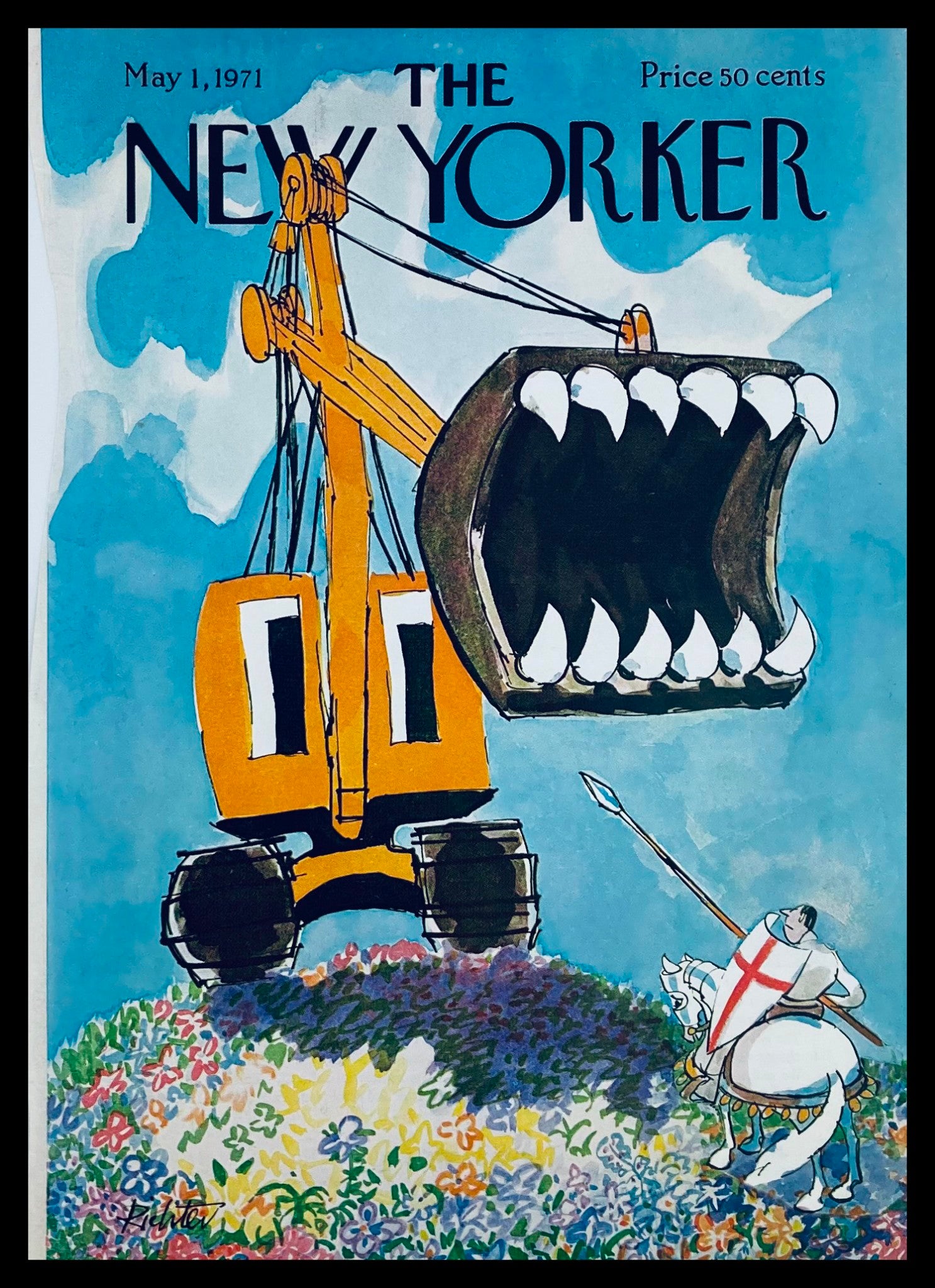 COVER ONLY The New Yorker May 1 1971 Angry Crane by Mischa Richter No Label