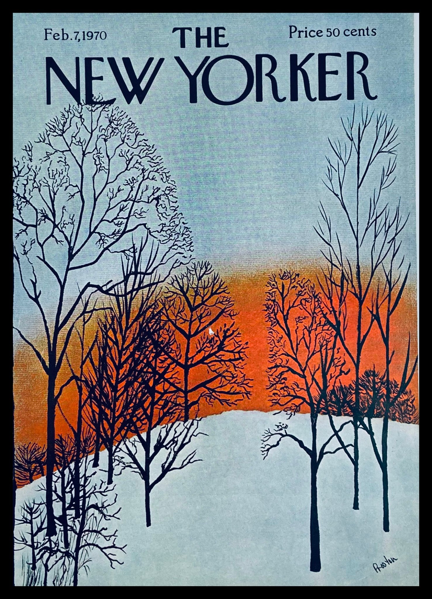 COVER ONLY The New Yorker February 7 1970 The Sunset by David Preston No Label