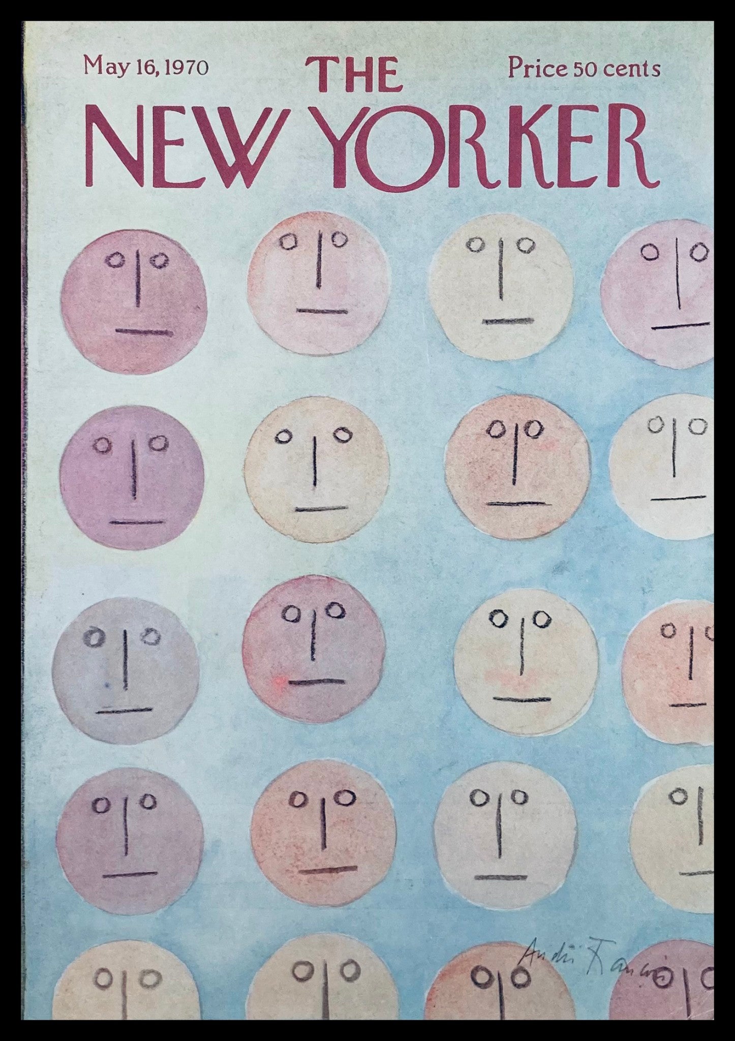 COVER ONLY The New Yorker May 16 1970 The Faces by Andrei Francois No Label