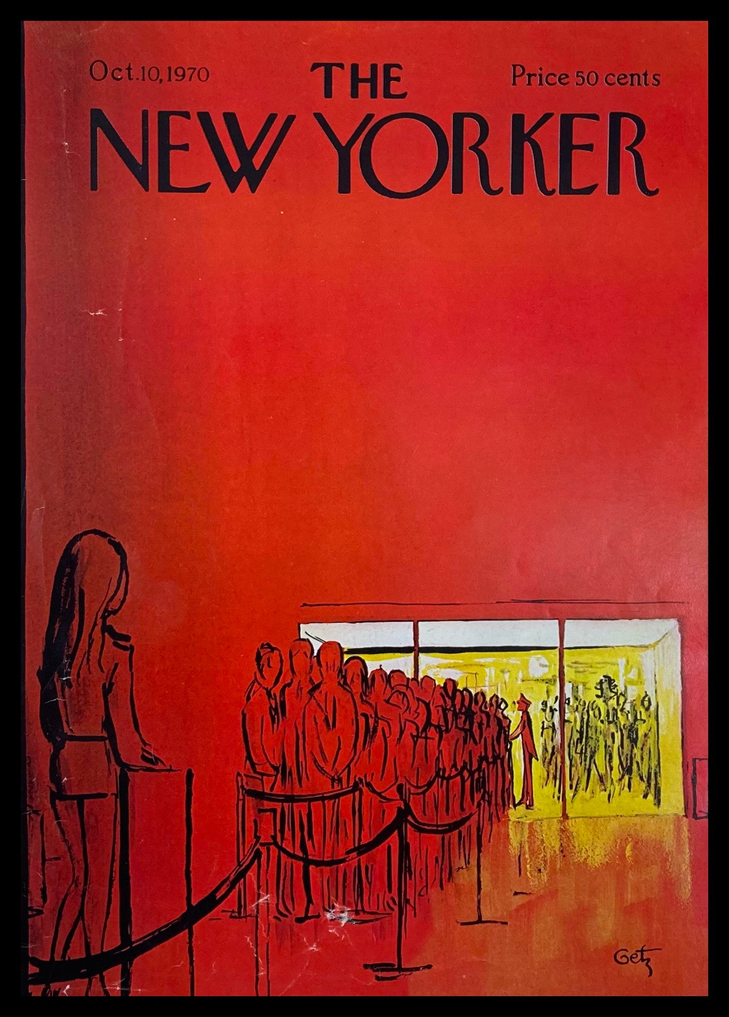 COVER ONLY The New Yorker October 10 1970 A Long Line by Arthur Getz No Label