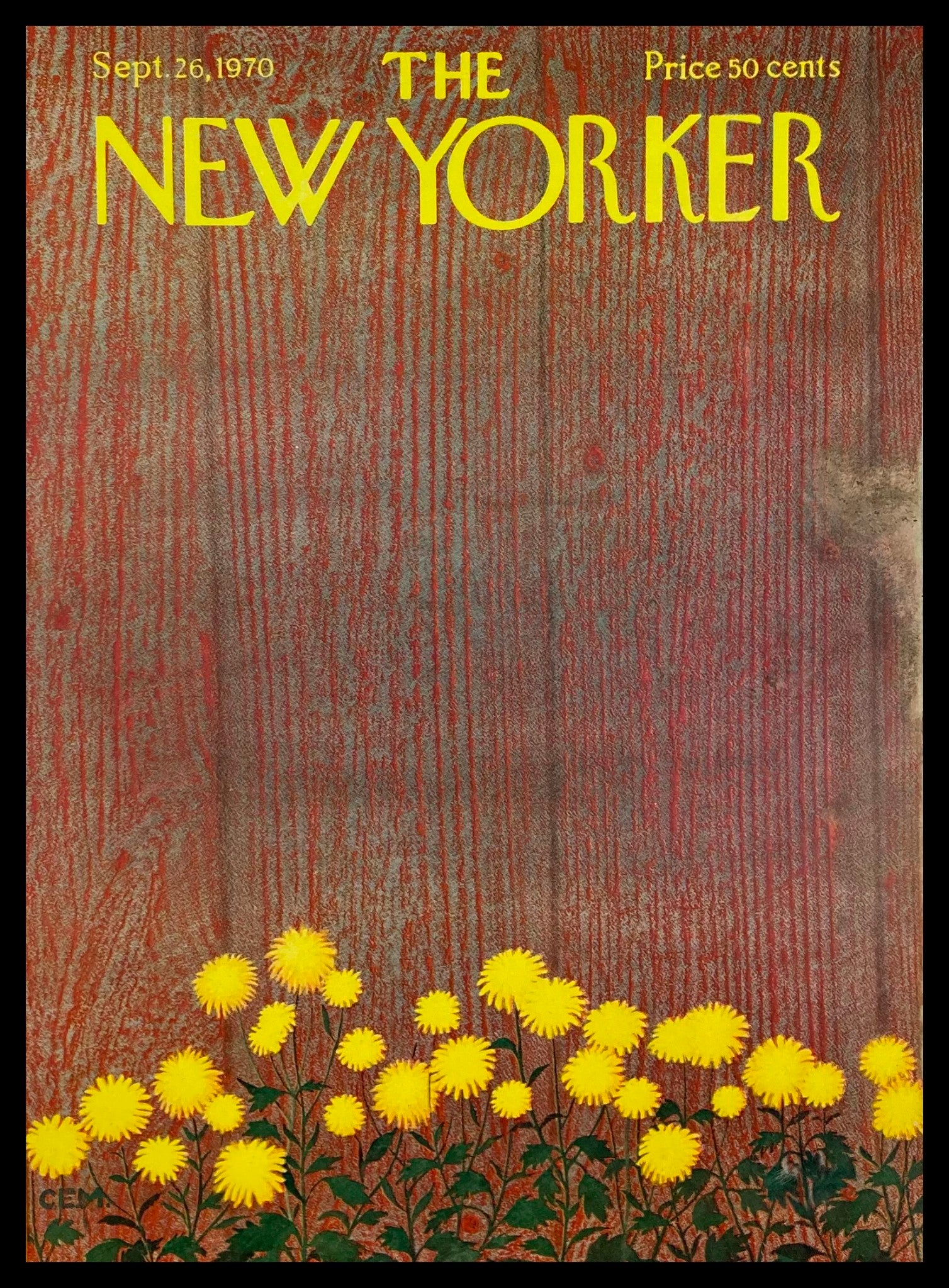 COVER ONLY The New Yorker September 26 1970 Fall Flowers by Charles E. Martin