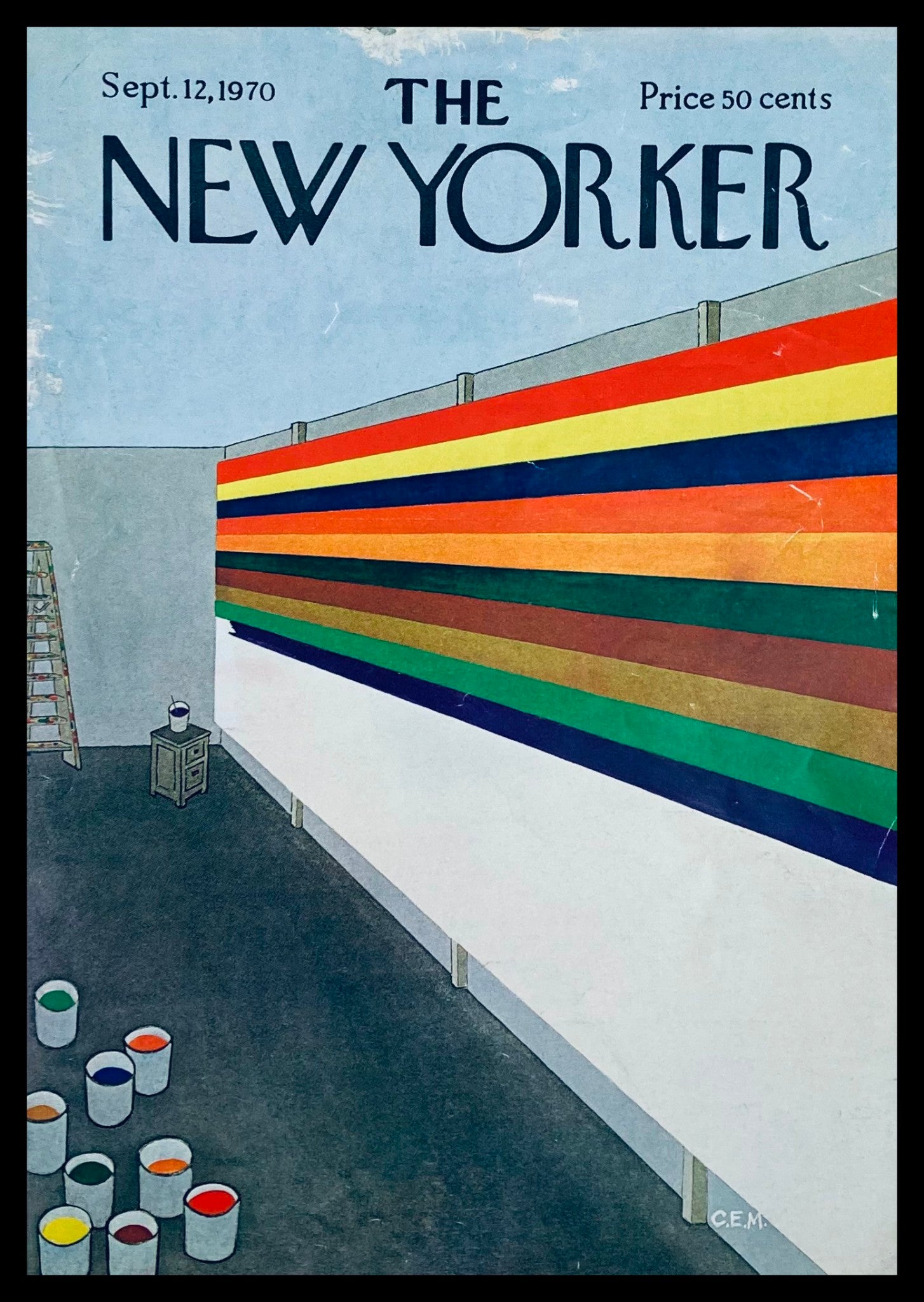 COVER ONLY The New Yorker September 12 1970 Rainbow Paint by Charles E. Martin