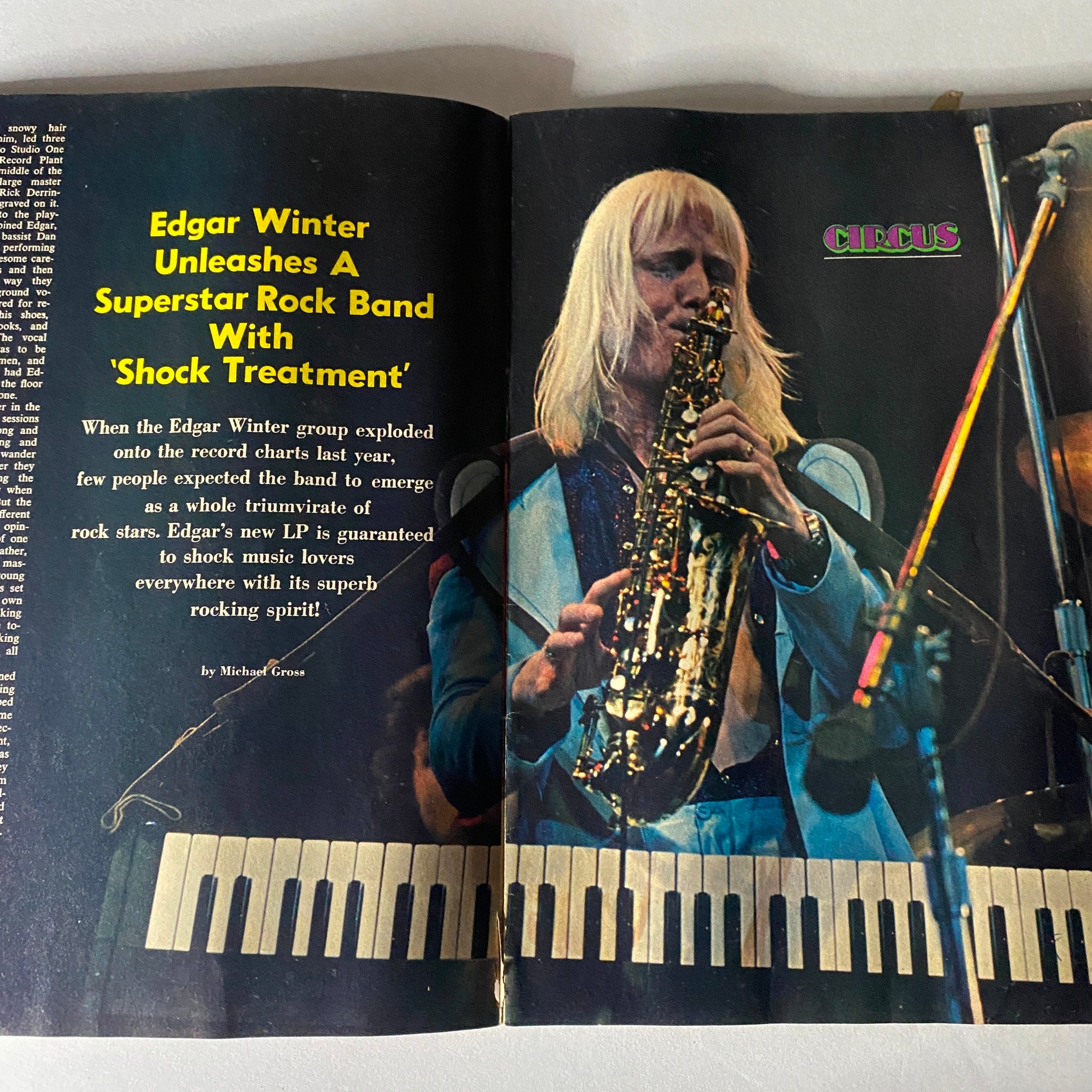 VTG Circus Magazine July 1974 Edgar Winter & Rick Derringer w Poster No Label