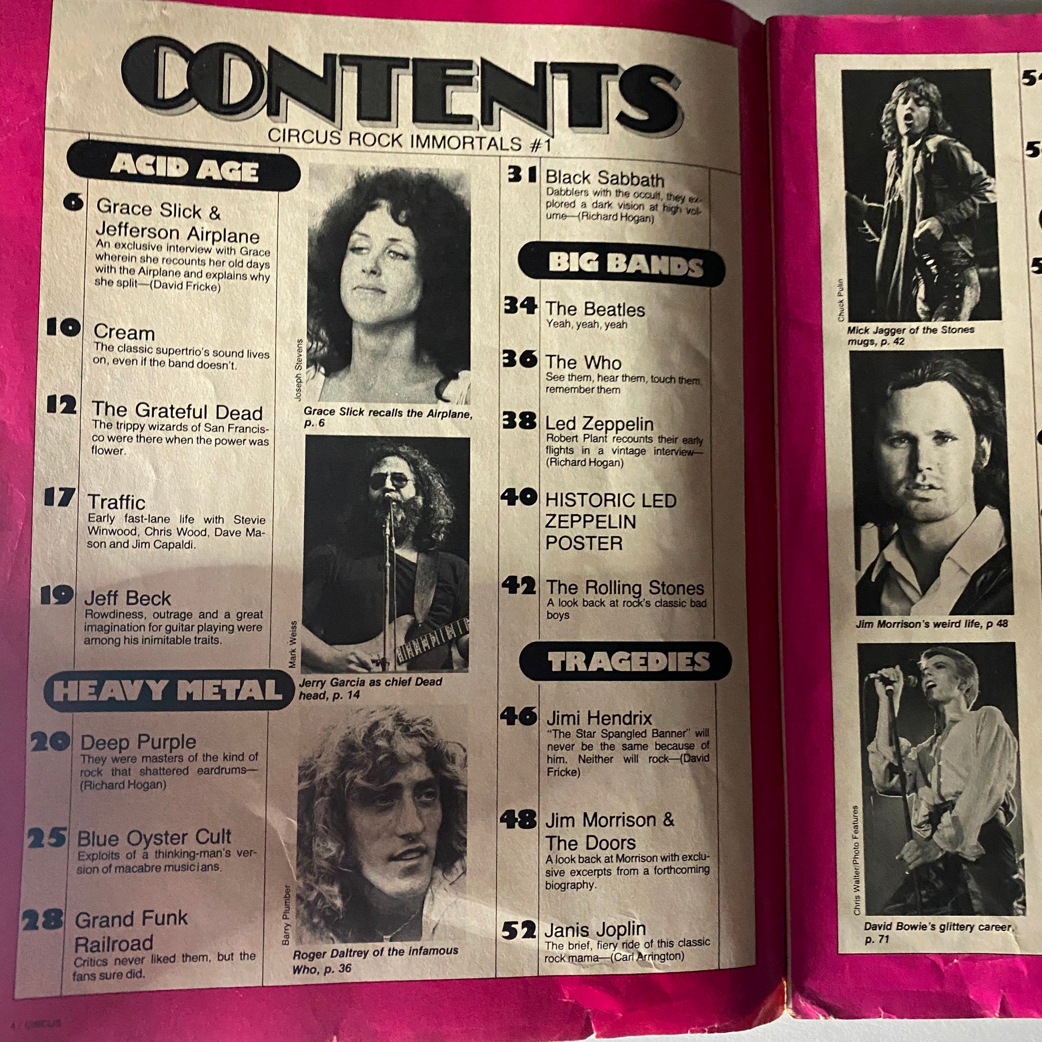 VTG Circus Rock Immortals 1980 #1 Alice Cooper GD Interior w Poster No Label