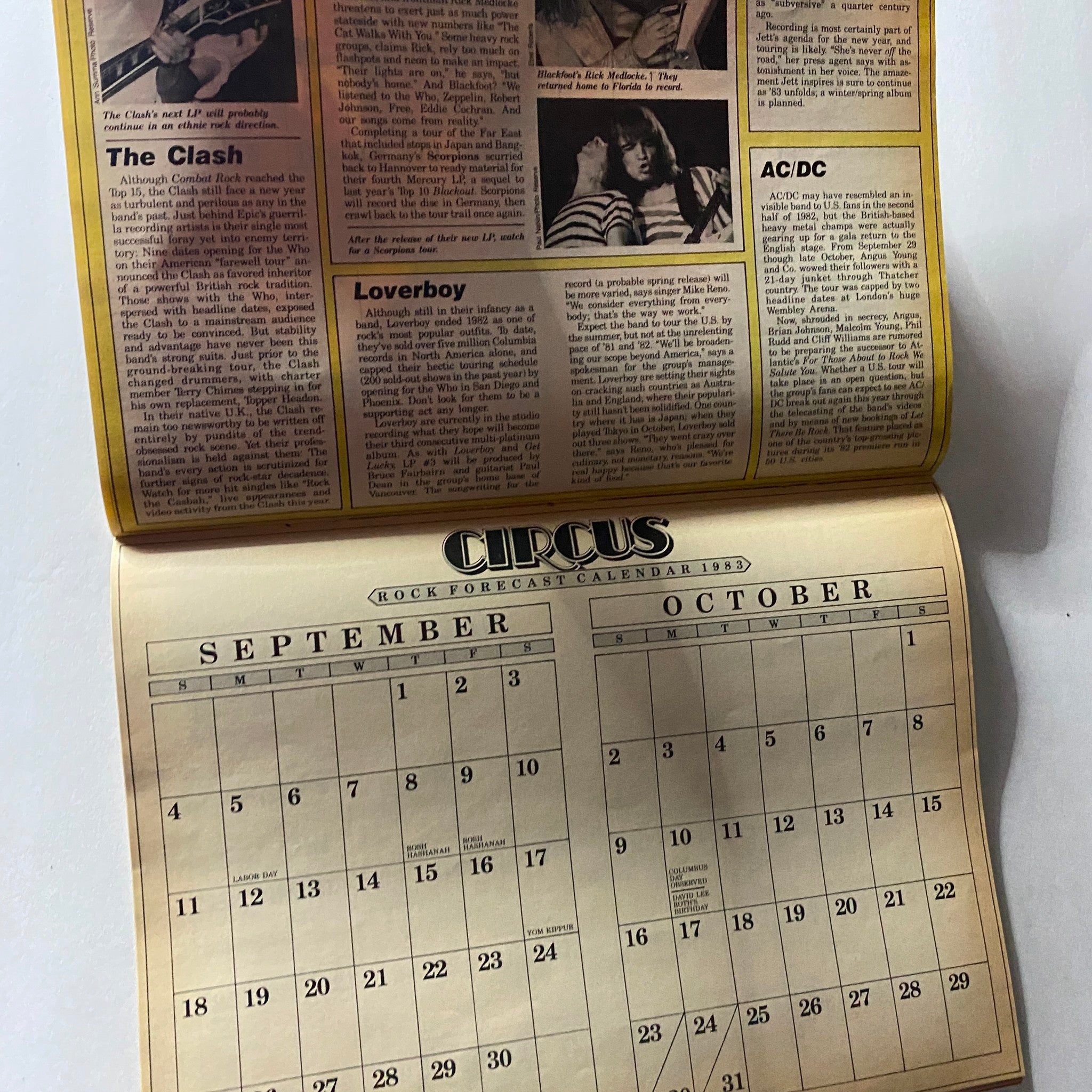 VTG Circus Magazine January 31 1983 Led Zep's Plant & Page w Calendar No Label