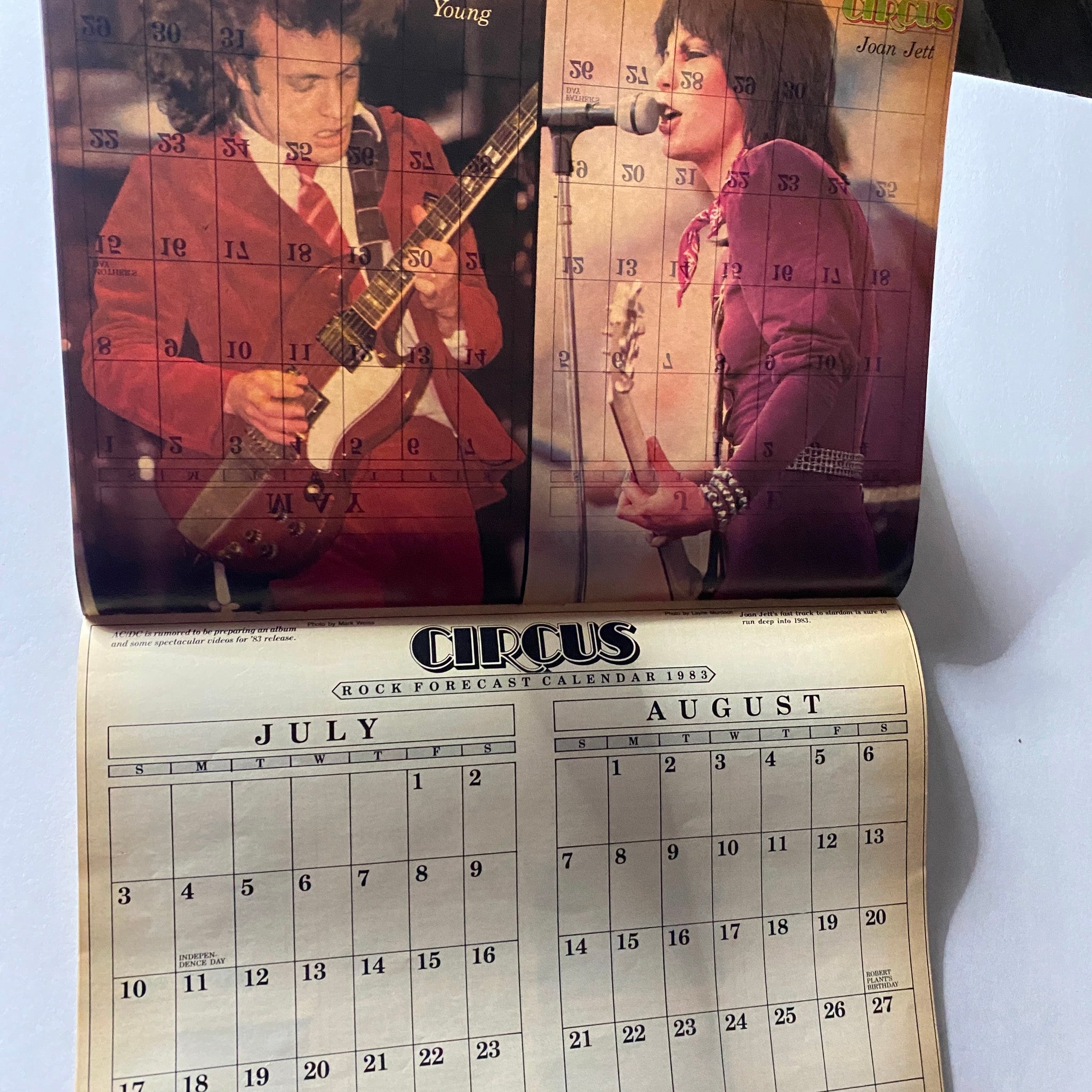 VTG Circus Magazine January 31 1983 Led Zep's Plant & Page w Calendar No Label