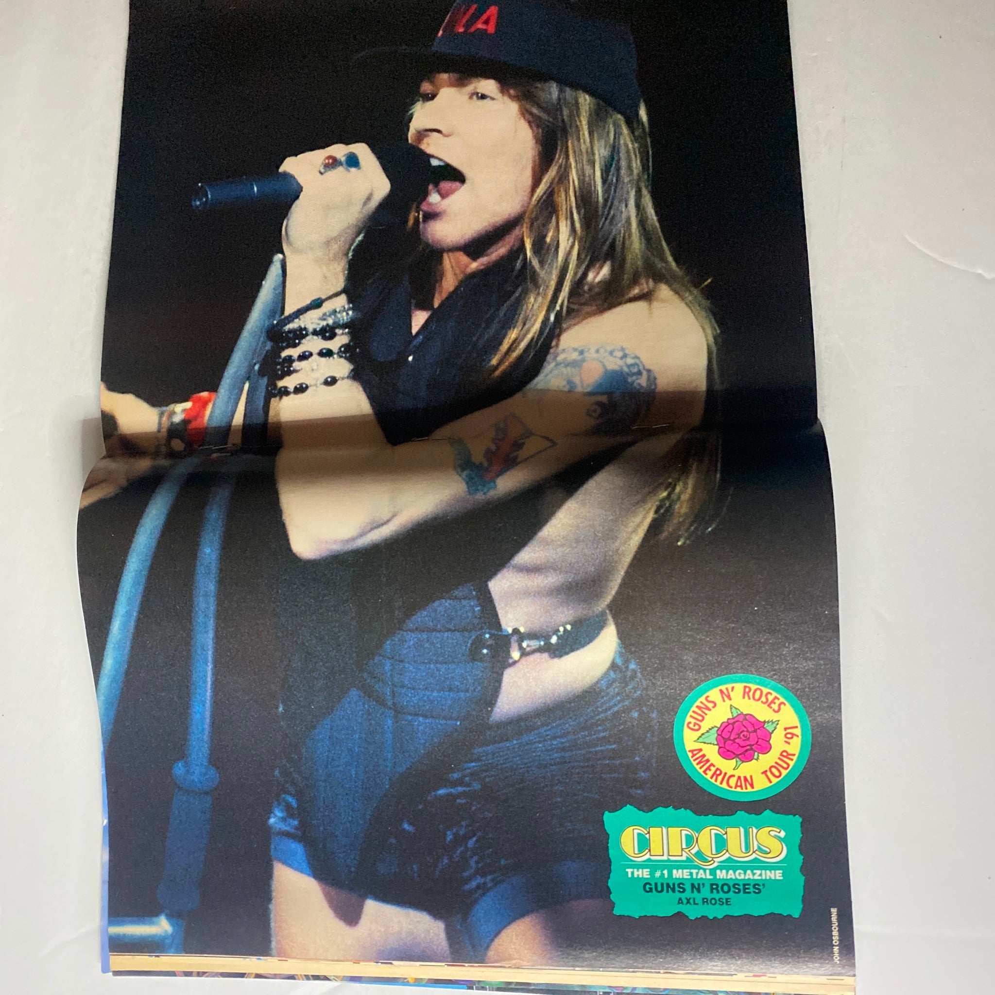 Circus Magazine August 31 1991 Guns N' Roses, Axl Rose w Centerfold No Label