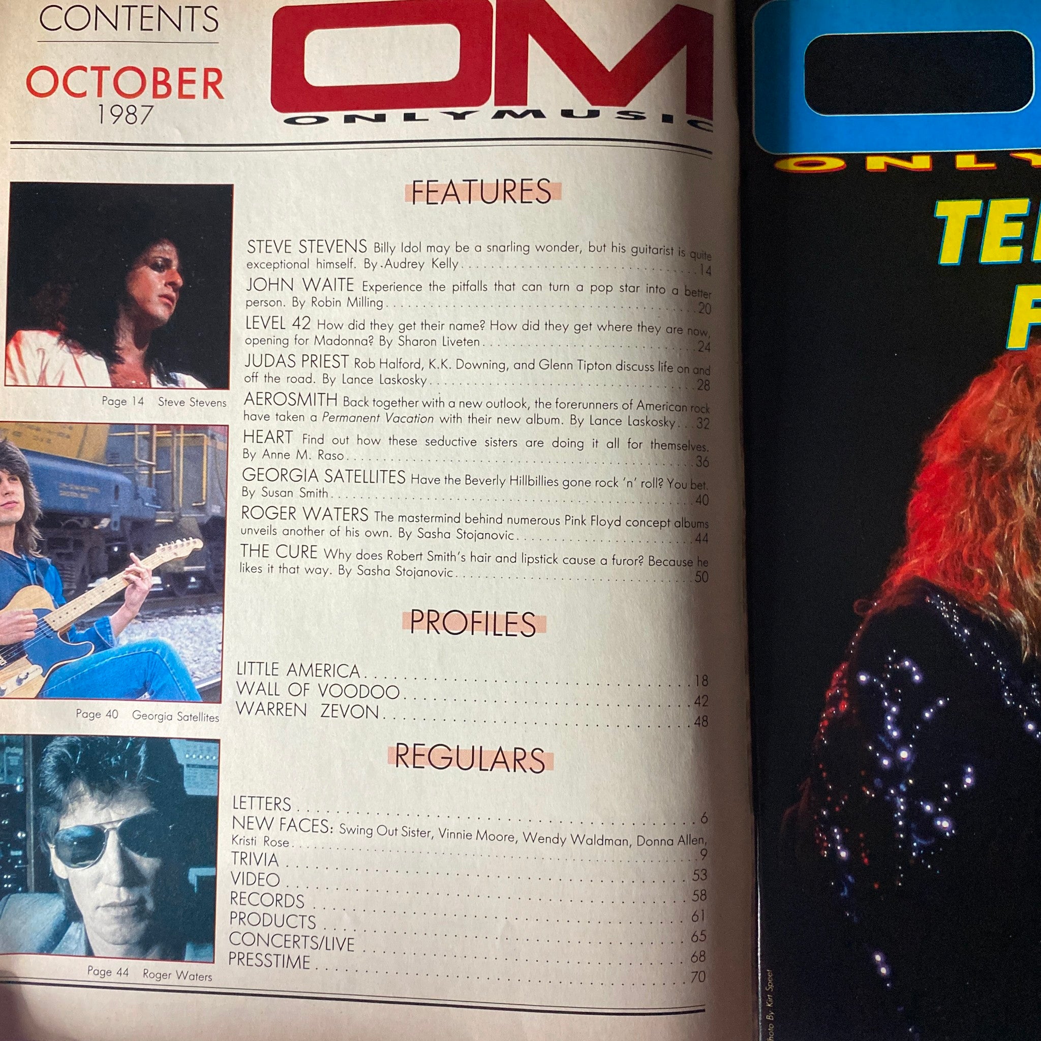 VTG Only Music Magazine October 1987 Nancy and Ann Wilson No Label