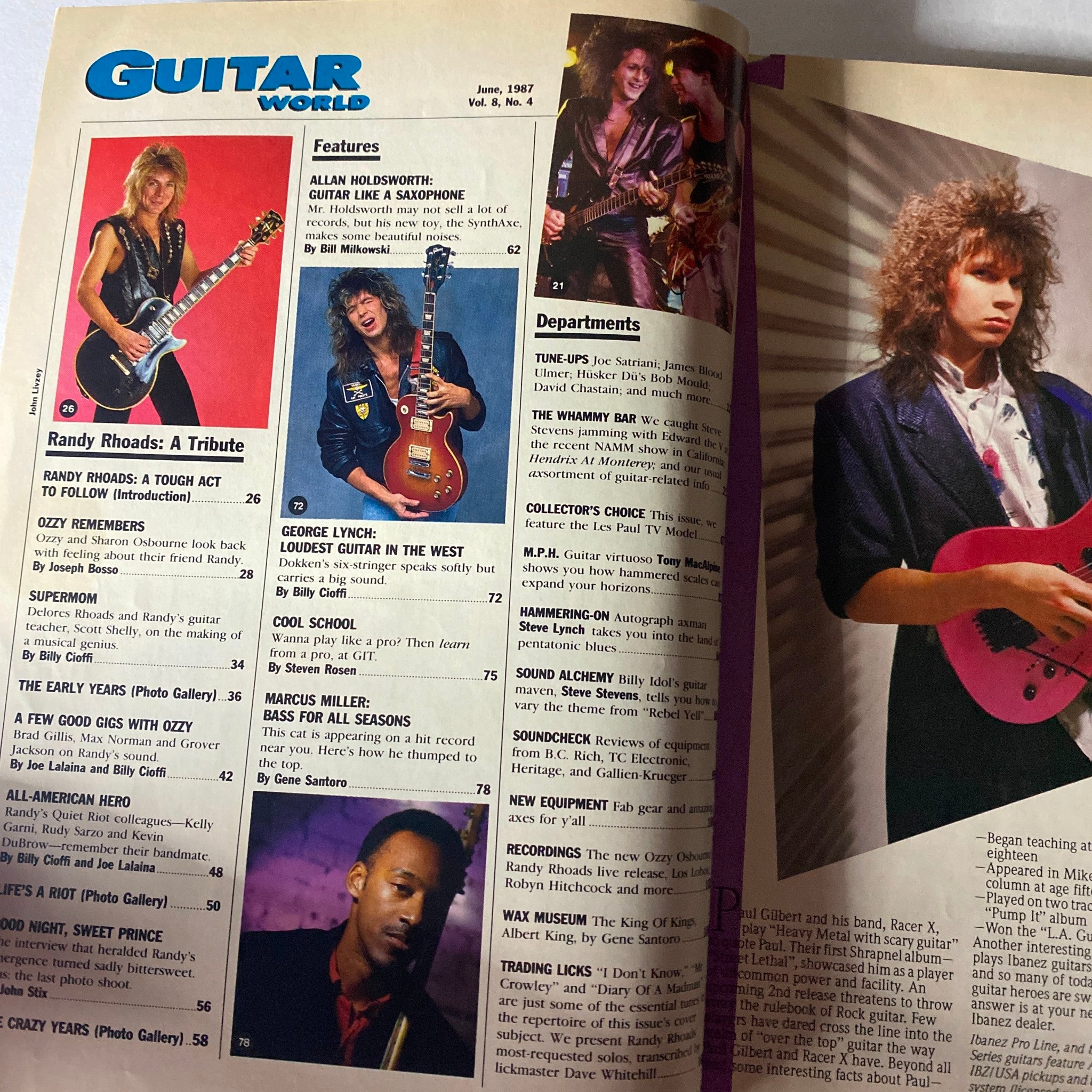 VTG Guitar World Magazine June 1987 Randy Rhoads No Label