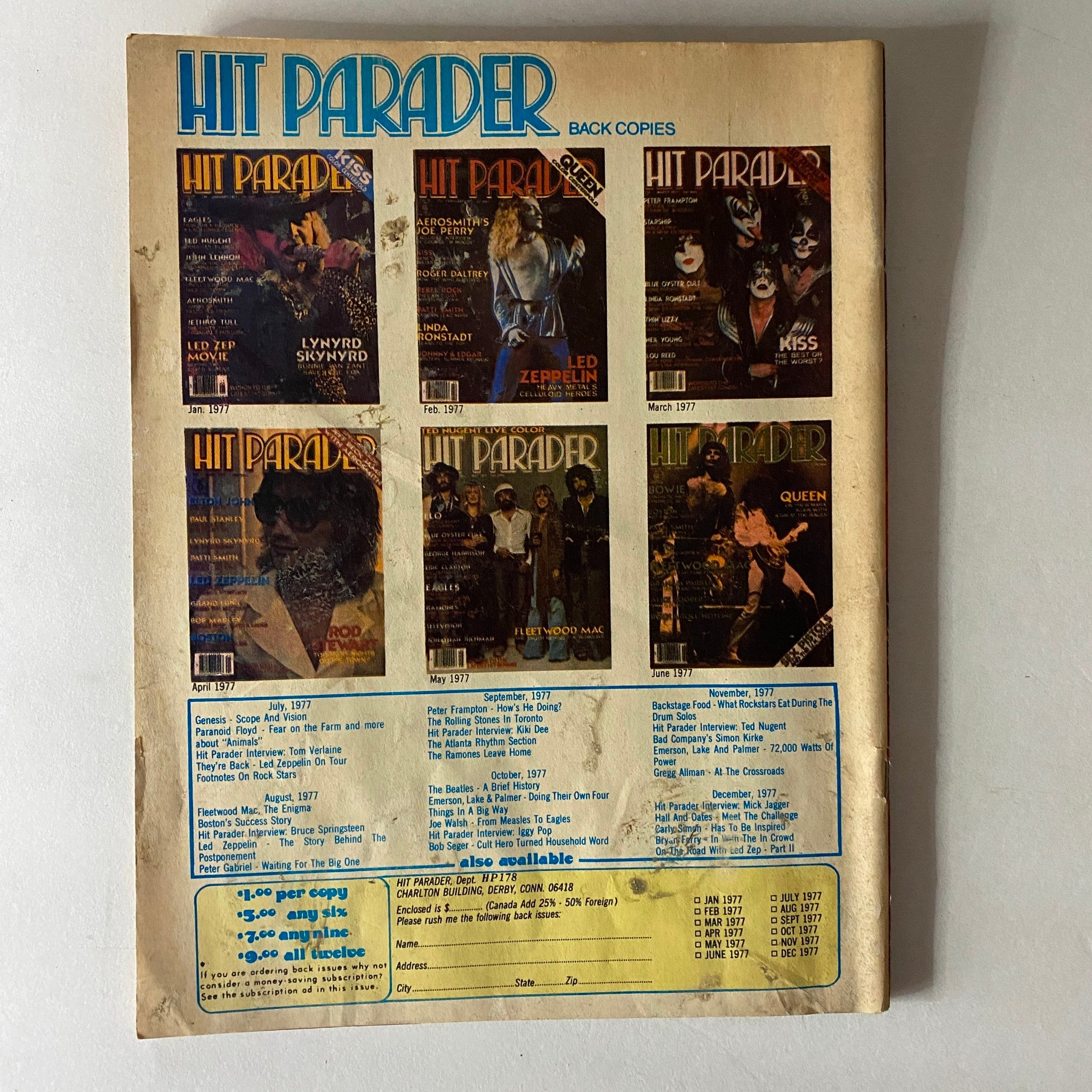 VTG Hit Parader Magazine May 1978 Kiss To The Rescue w Poster