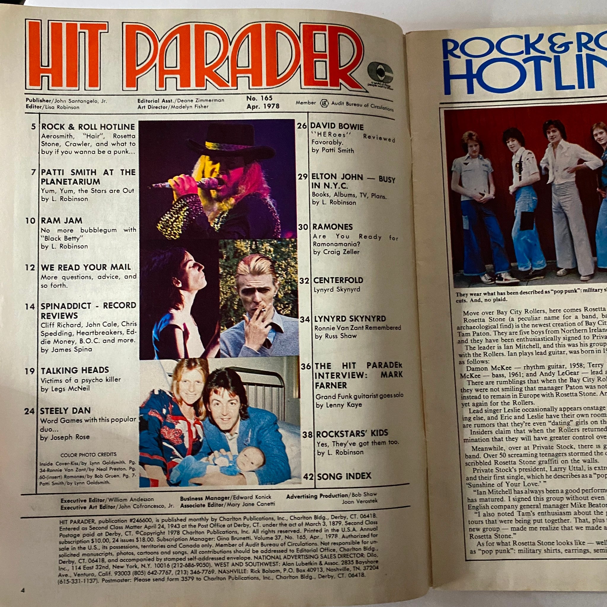 VTG Hit Parader Magazine April 1978 David Bowie "Heroes" w Poster