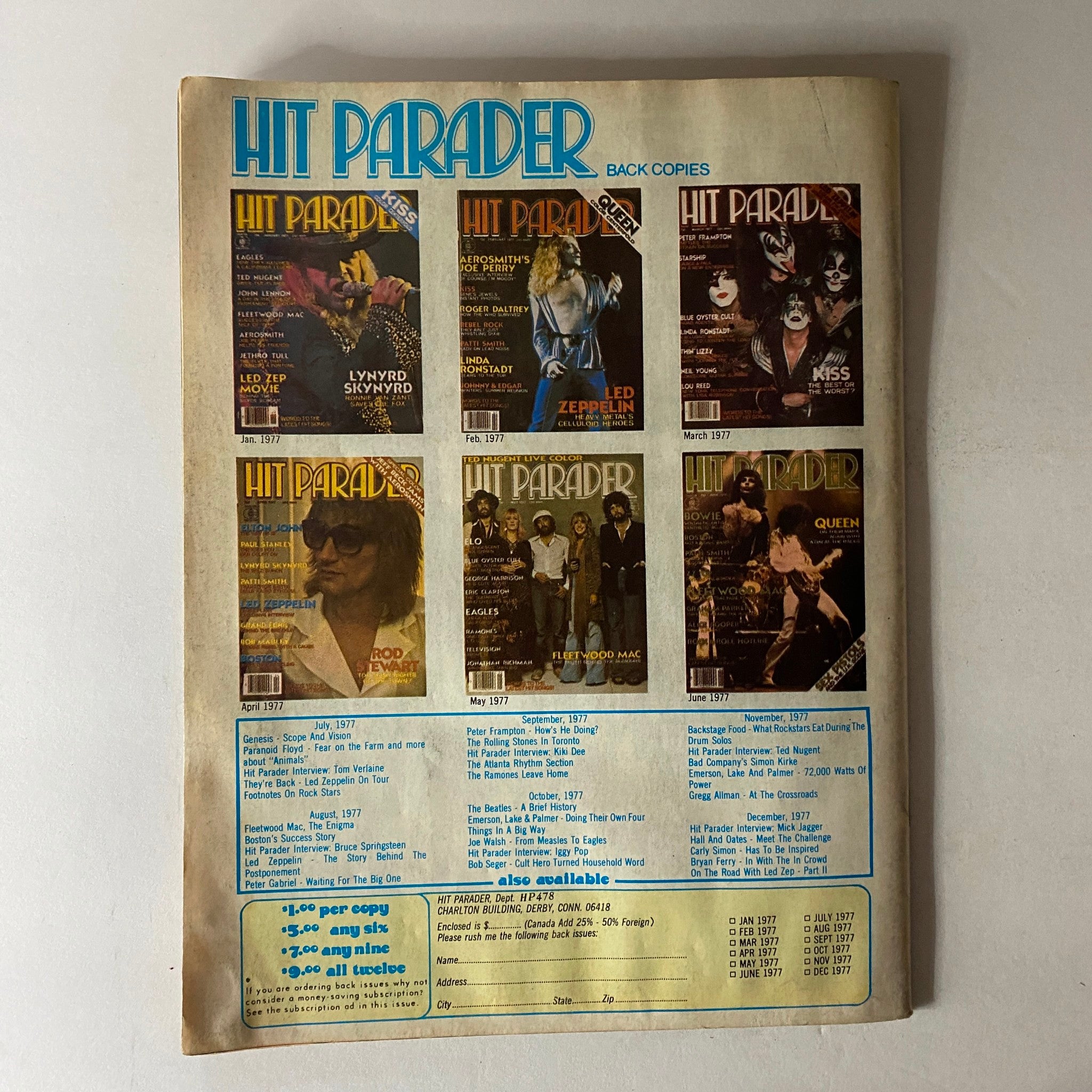 VTG Hit Parader Magazine April 1978 David Bowie "Heroes" w Poster