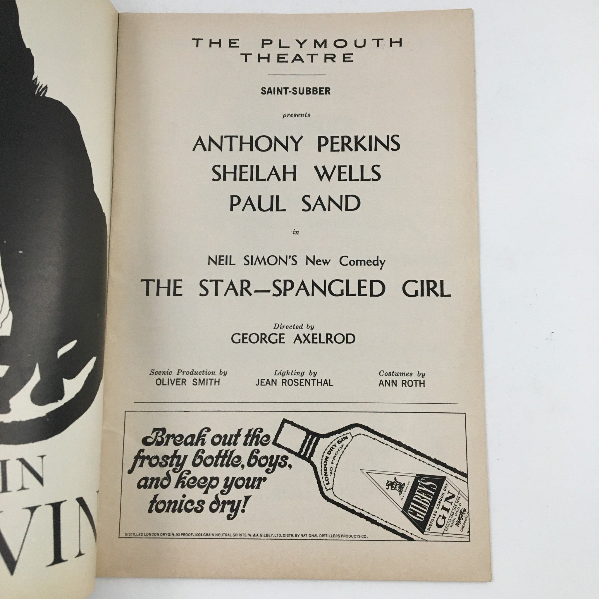 1967 Playbill The Plymouth Theatre Present Neil Simon's The Star Spangled Girl