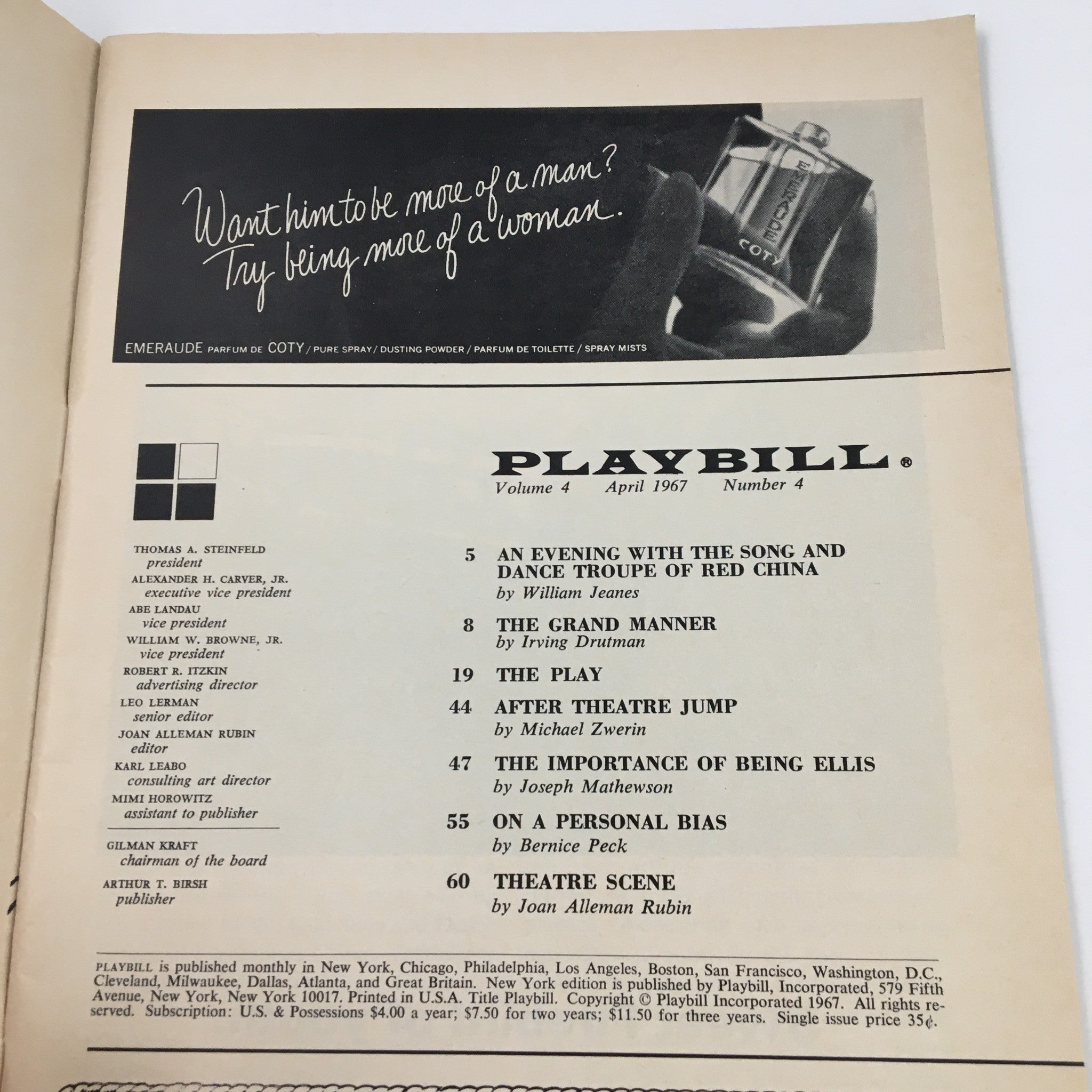 1967 Playbill Imperial Theatre Present Jack Gillord in Cabaret by Harold Prince