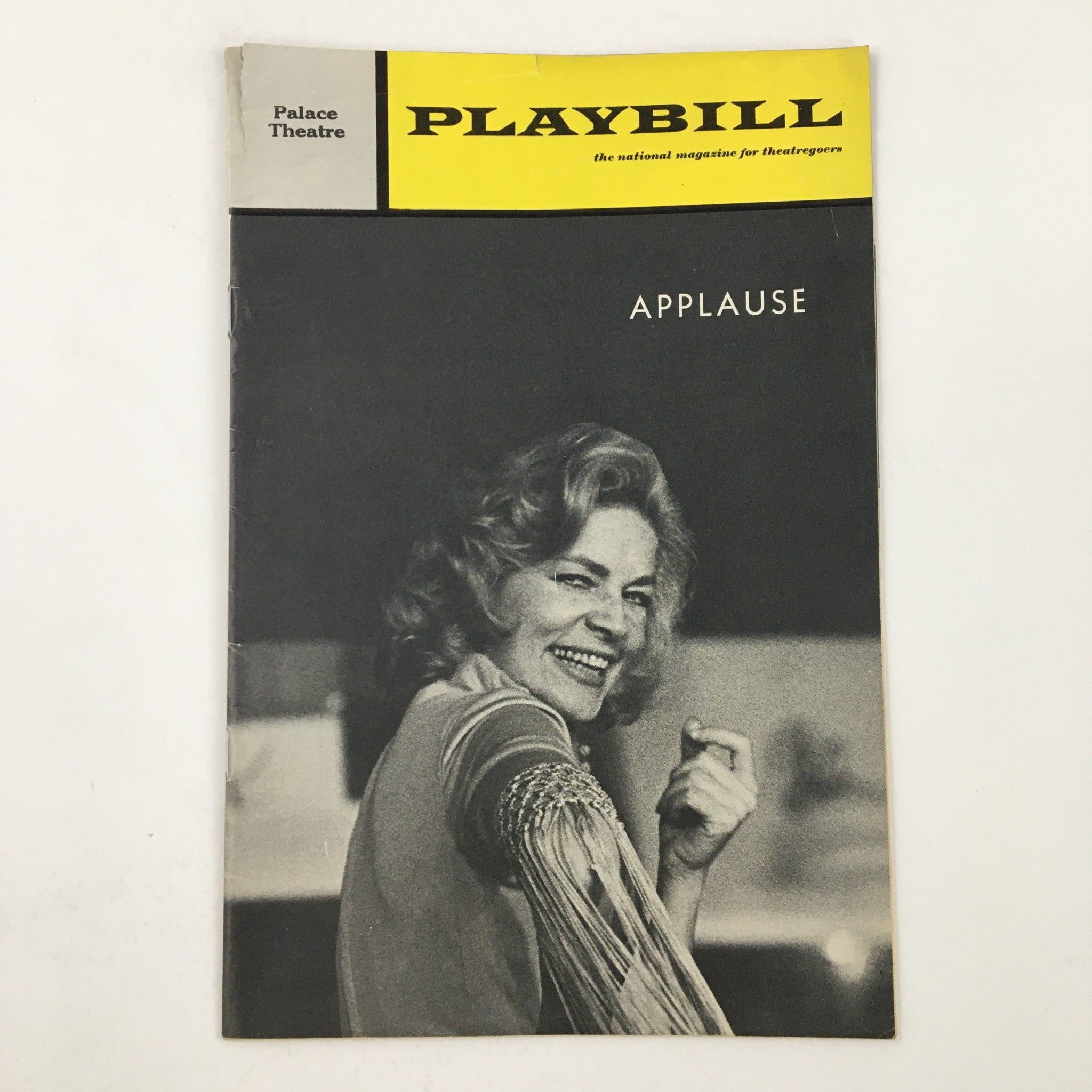1971 Playbill featuring Lauren Bacall in Applause at the Palace Theatre, showcasing the iconic cover and classic Broadway design.