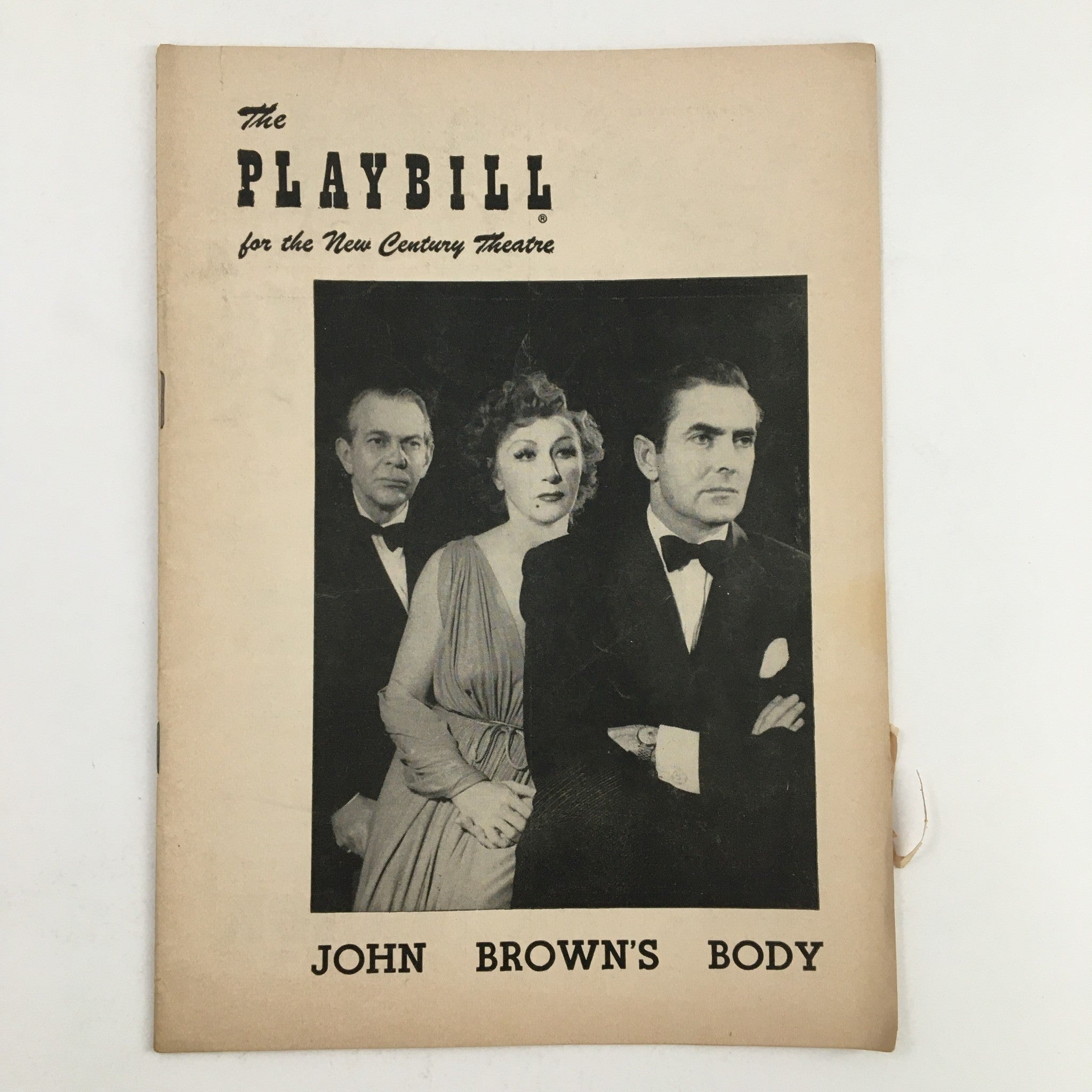 1953 Playbill New Century Theatre Paul Gregory Presents John Brown's Body