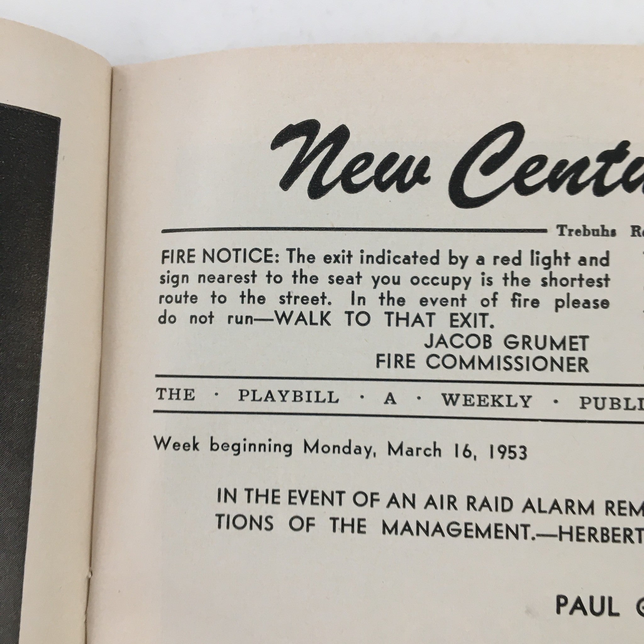 1953 Playbill New Century Theatre Paul Gregory Presents John Brown's Body