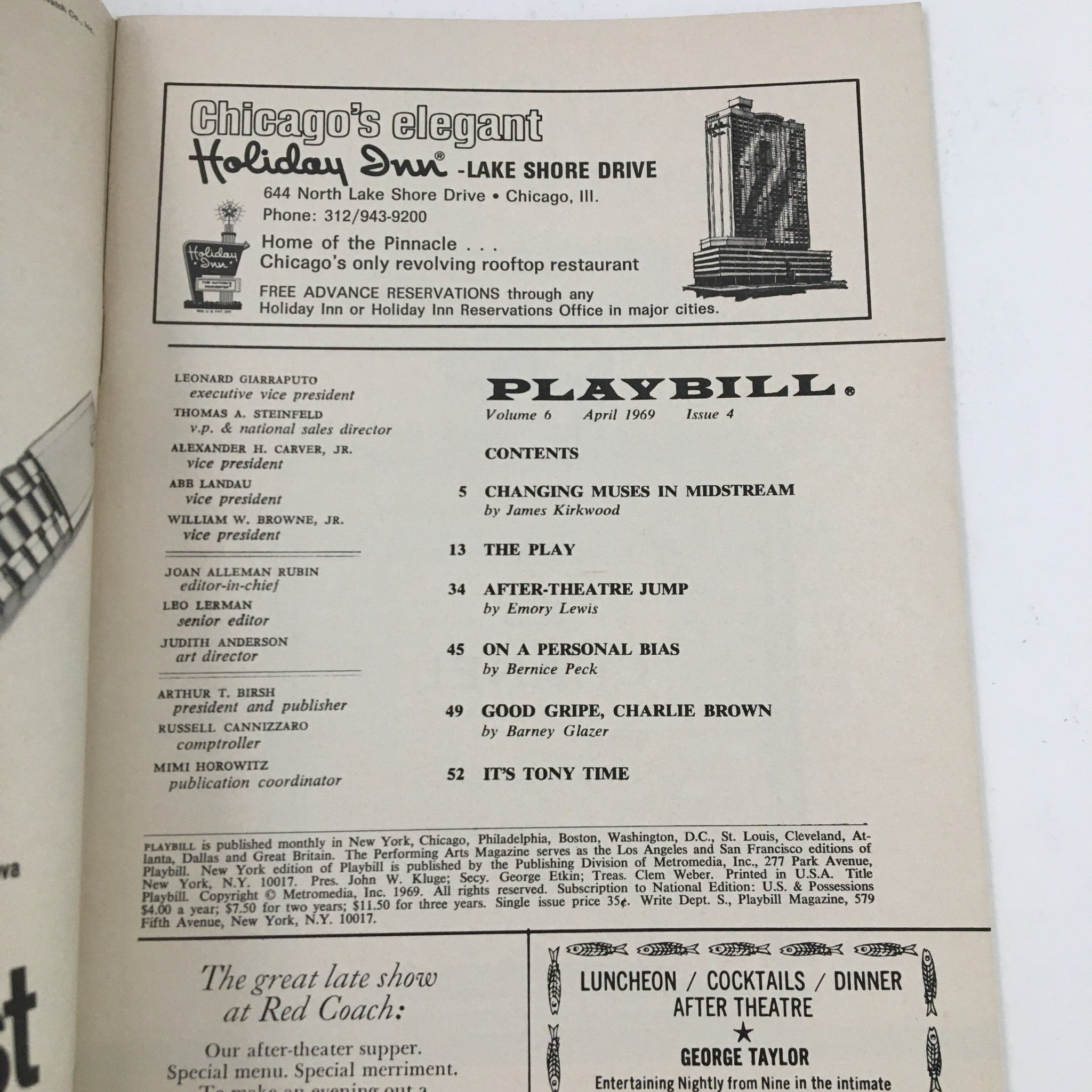 1969 Playbill The Morosco Theatre Present Julie Harris in Forty Carats