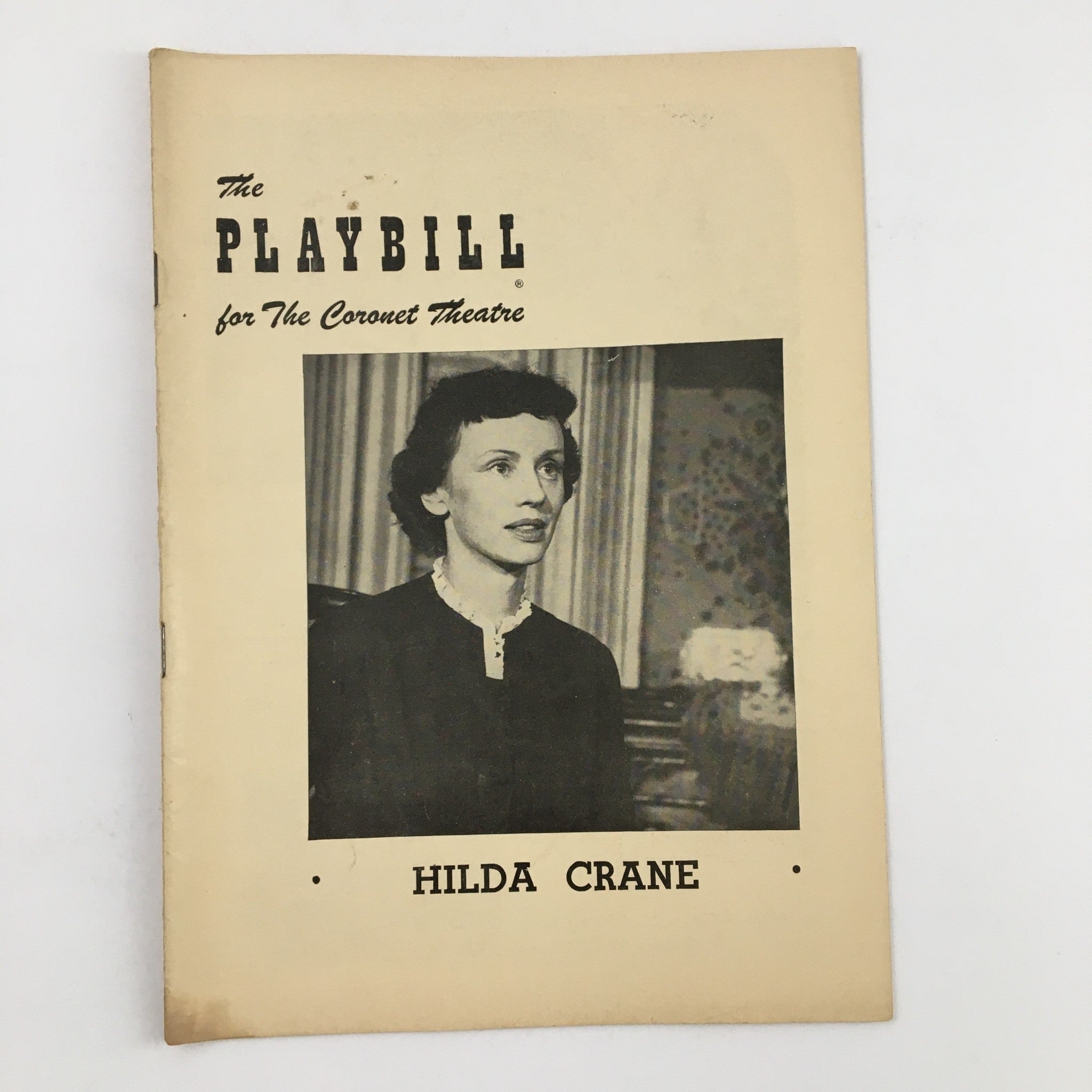 1950 Playbill Coronet Theater Presents Jessica Tandy in Hilda Crane by H. Cronyn