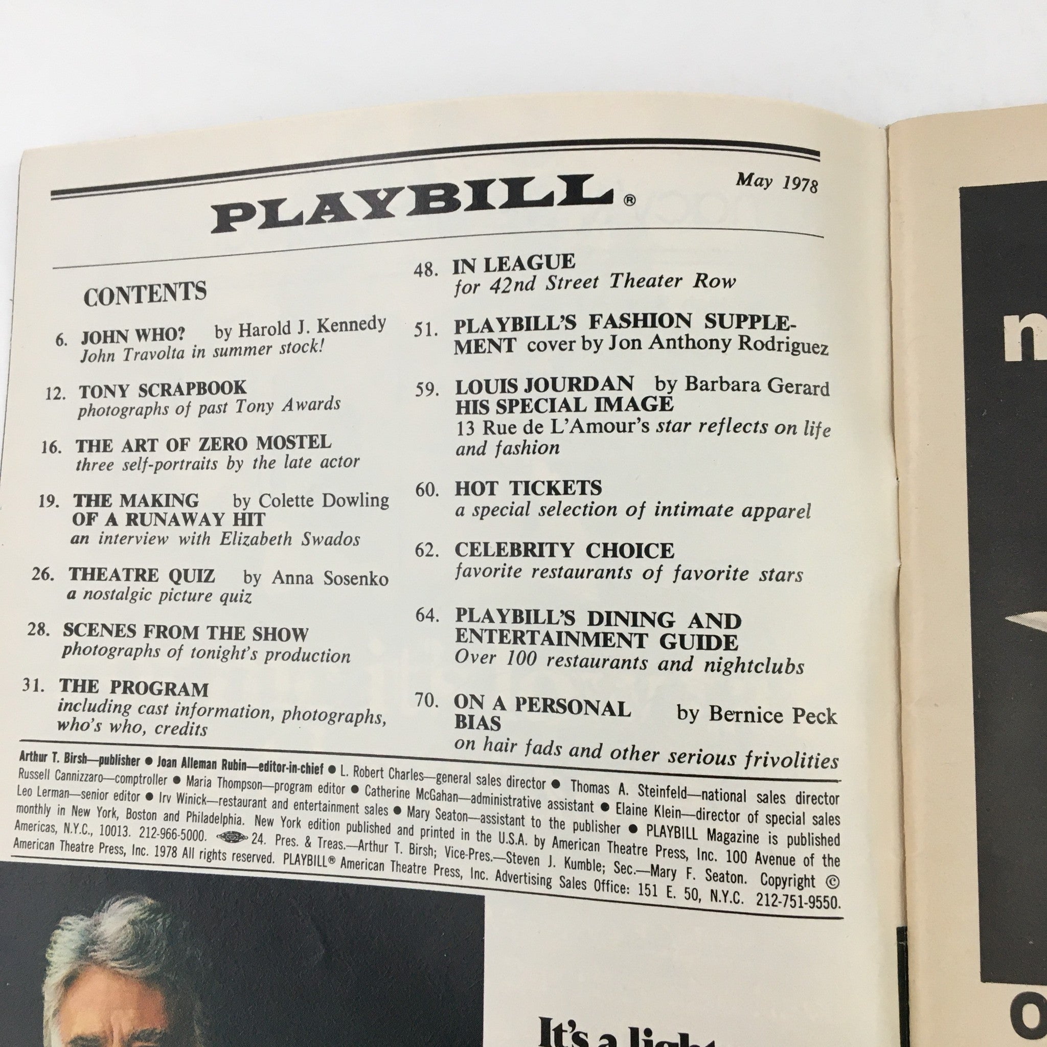 1978 Playbill The Music Box Present John Wood in Ira Levin's Deathtrap Thriller