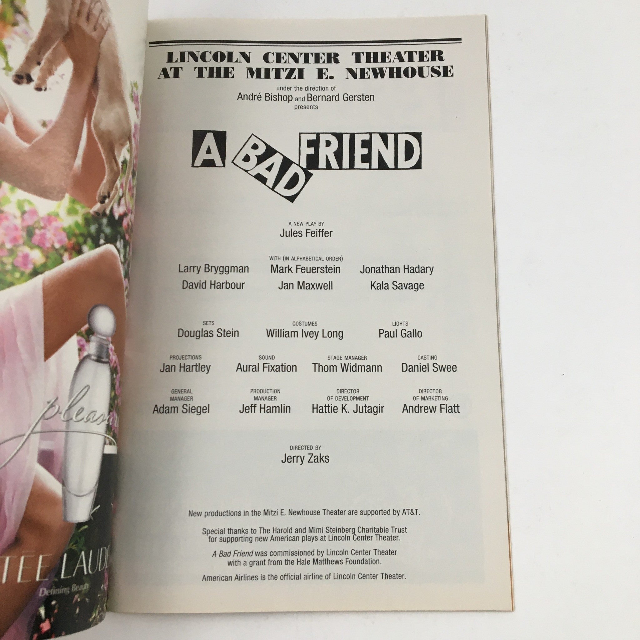 2003 Playbill Lincoln Center Theater Presents A Bad Friend by Jules Feiffer