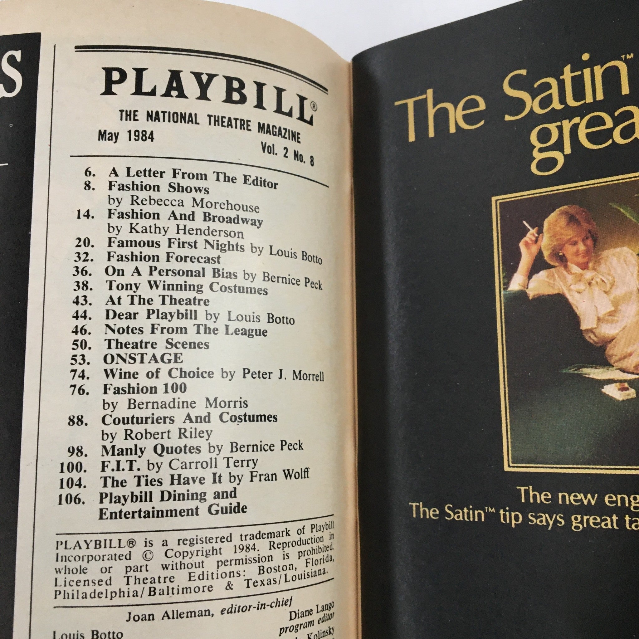 1984 Playbill The Music Box Present John Shea in End Of The World by Arthur K.