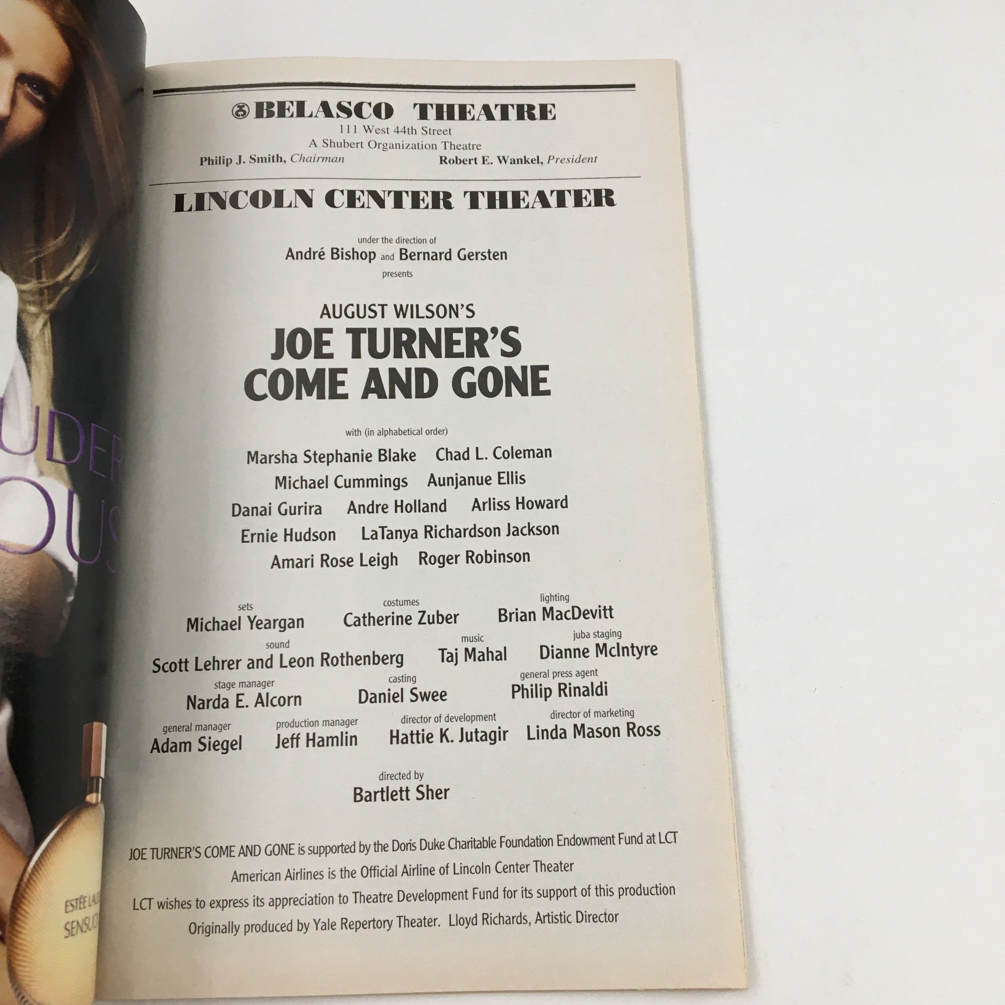 2009 Playbill Belasco Theatre Presents August Wilson's Joe Turner's Come & Gone