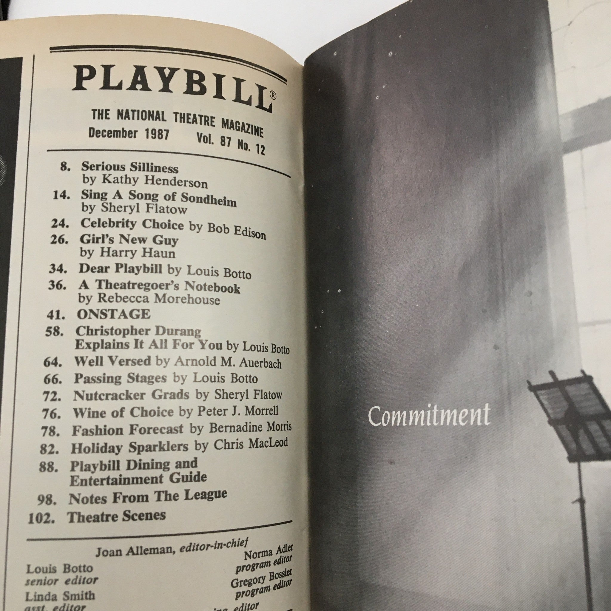 1987 Playbill Westside Art Theatre Present Frankie & Johnny In The Clair De Lune