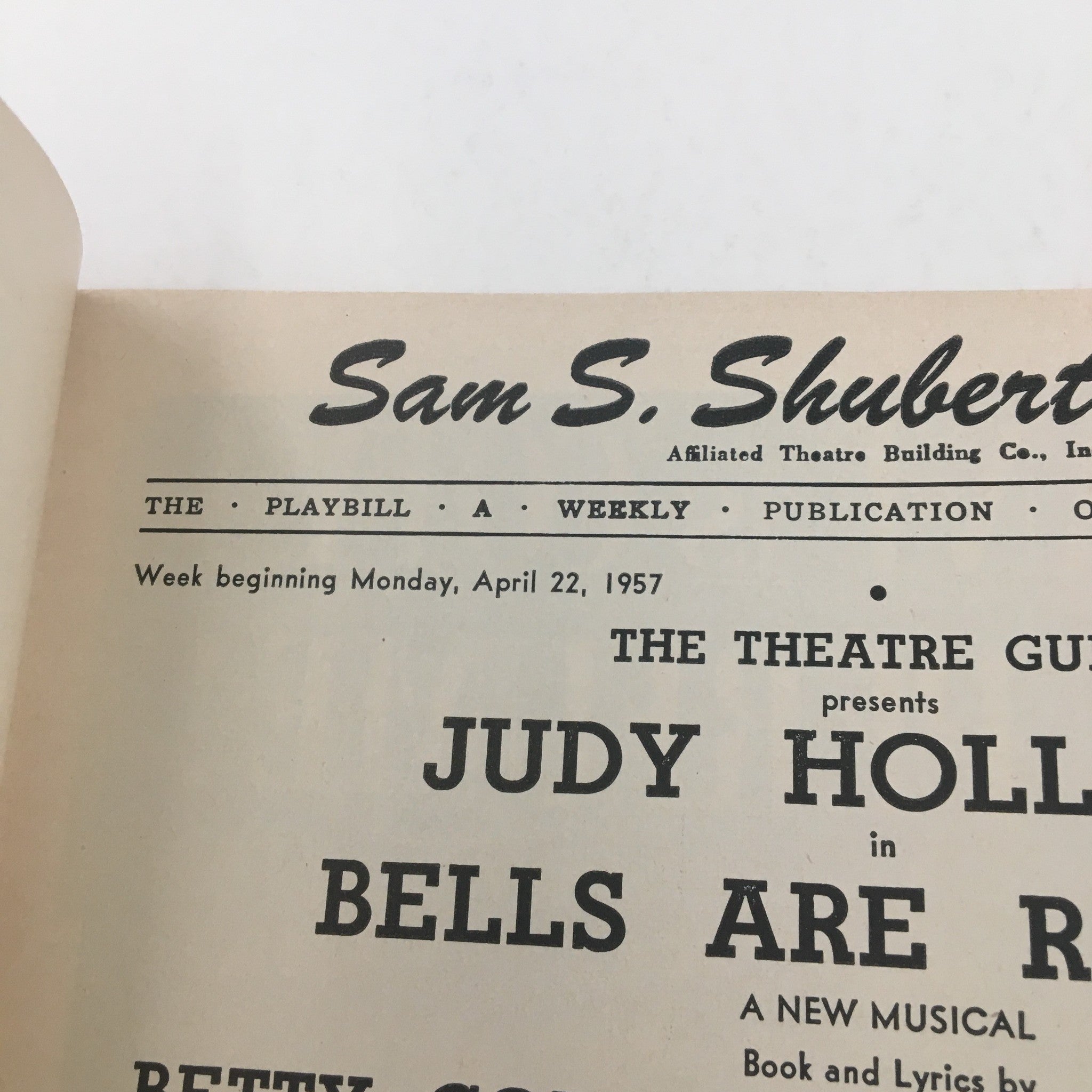 1957 Playbill Sam S. Shubert Theatre Present Judy Holliday in Bells Are Ringing