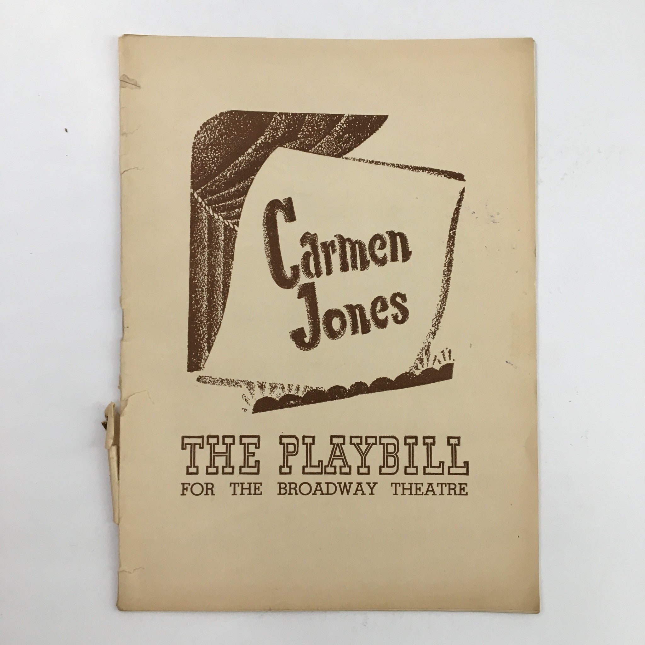 1944 Playbill The Broadway Theatre Present Carmen Jones by Oscar Hammerstein II