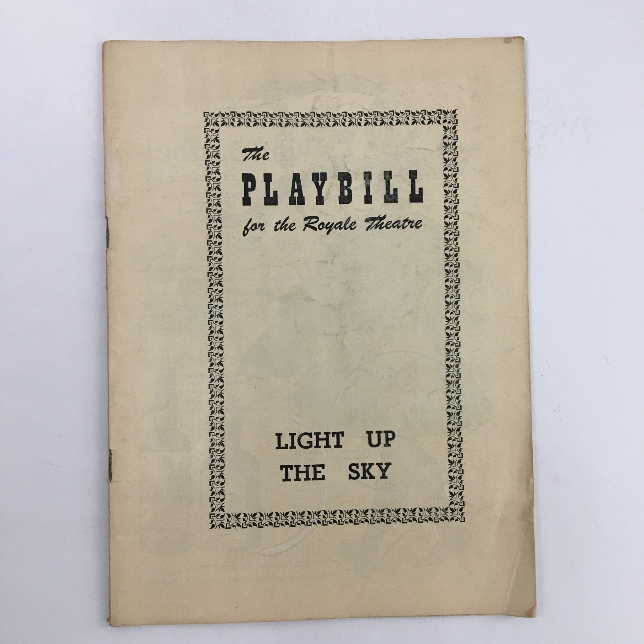 1949 Playbill Royale Theatre Present Light Up The Sky New Comedy by Moss Hart