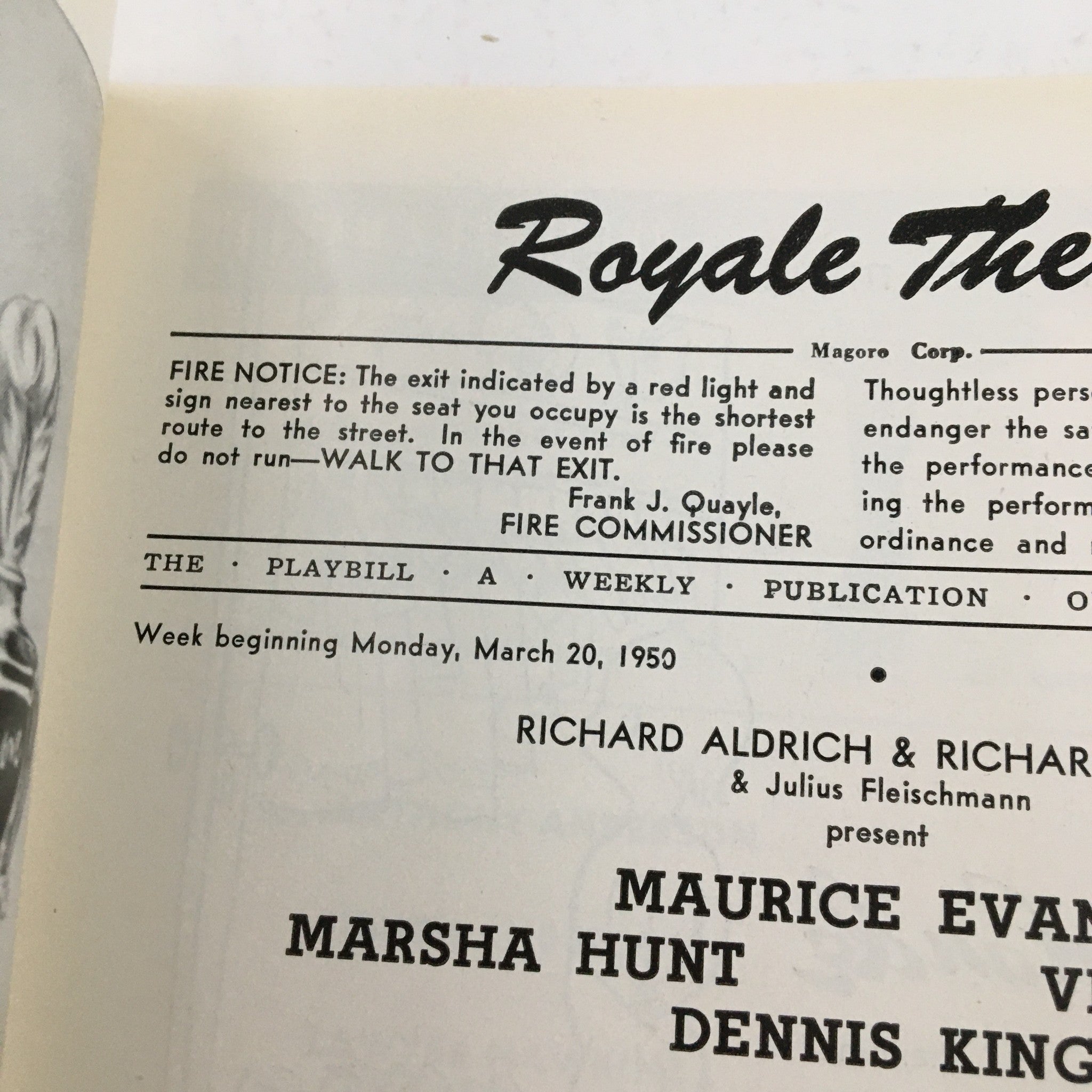 1950 Playbill Royale Theatre Present Maurice Evans in The Devil's Disciple