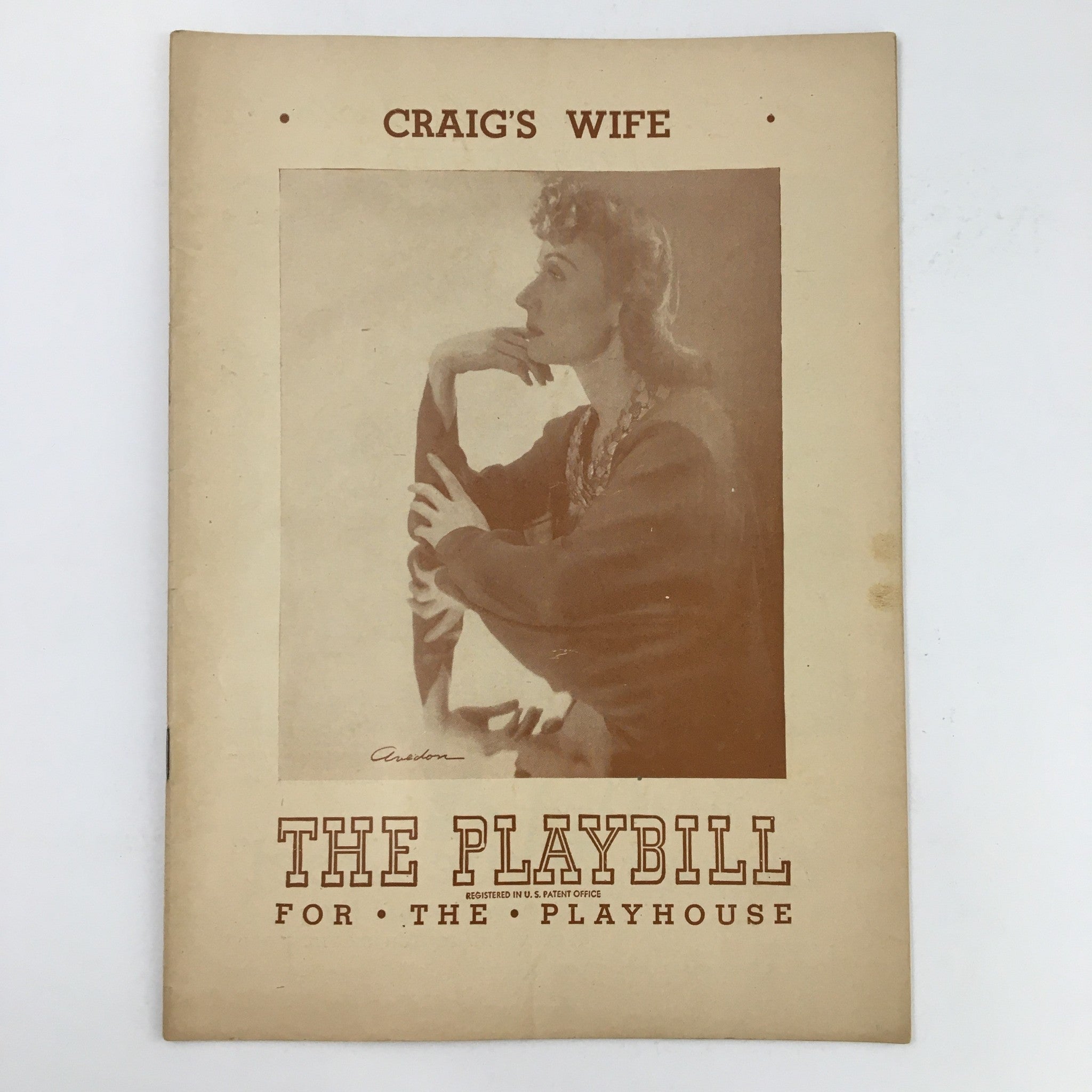 1947 Playbill The Playhouse Ganth Gaither Present Judith Evelyn in Craig's Wife