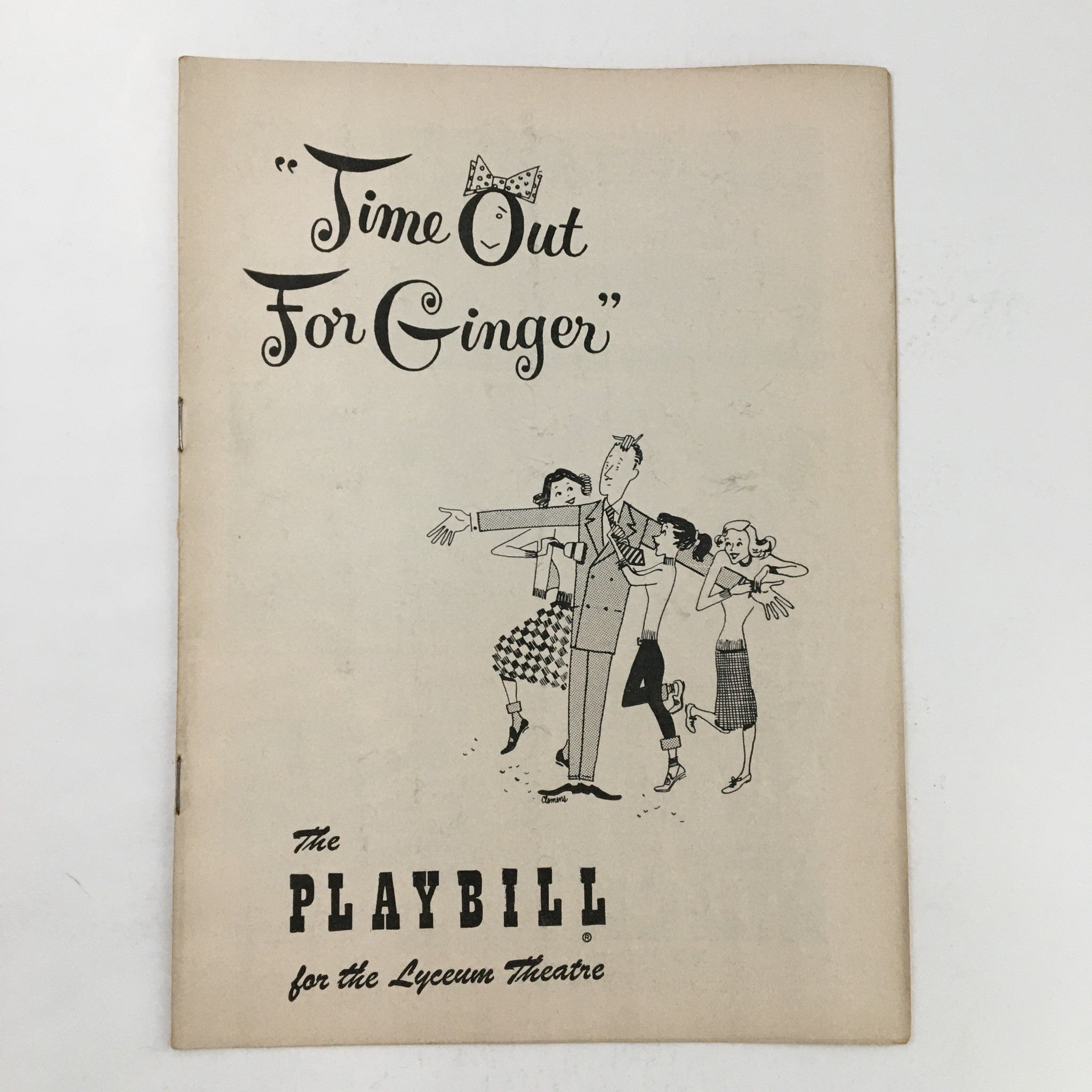 1953 Playbill Lyceum Theatre Present Melvyn Douglas in Time Out For Ginger