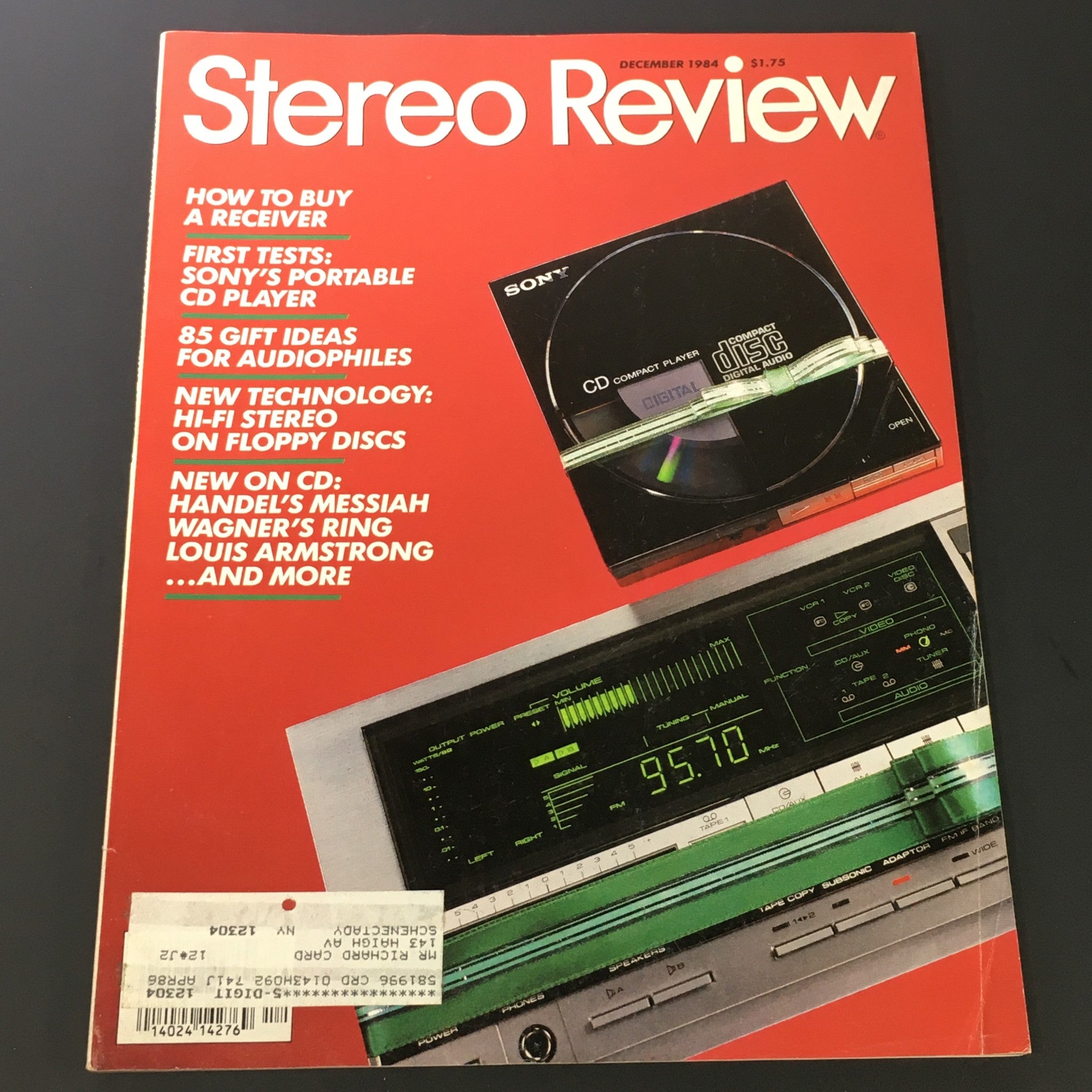 VTG Stereo Review Music Magazine December 1984 - Sony's Portable CD Player