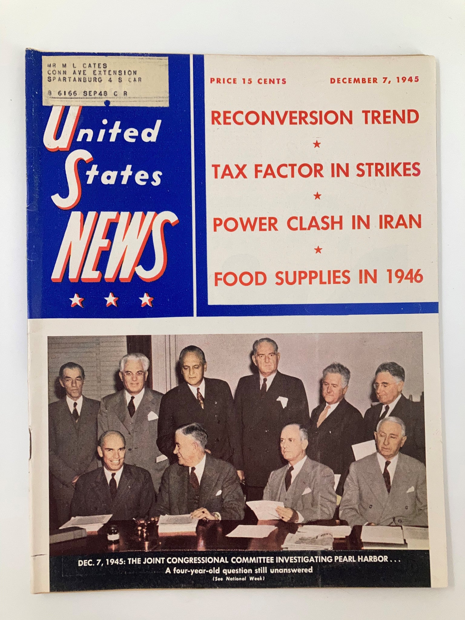 US News & World Report Magazine December 7 1945 Joint Congressional Committee