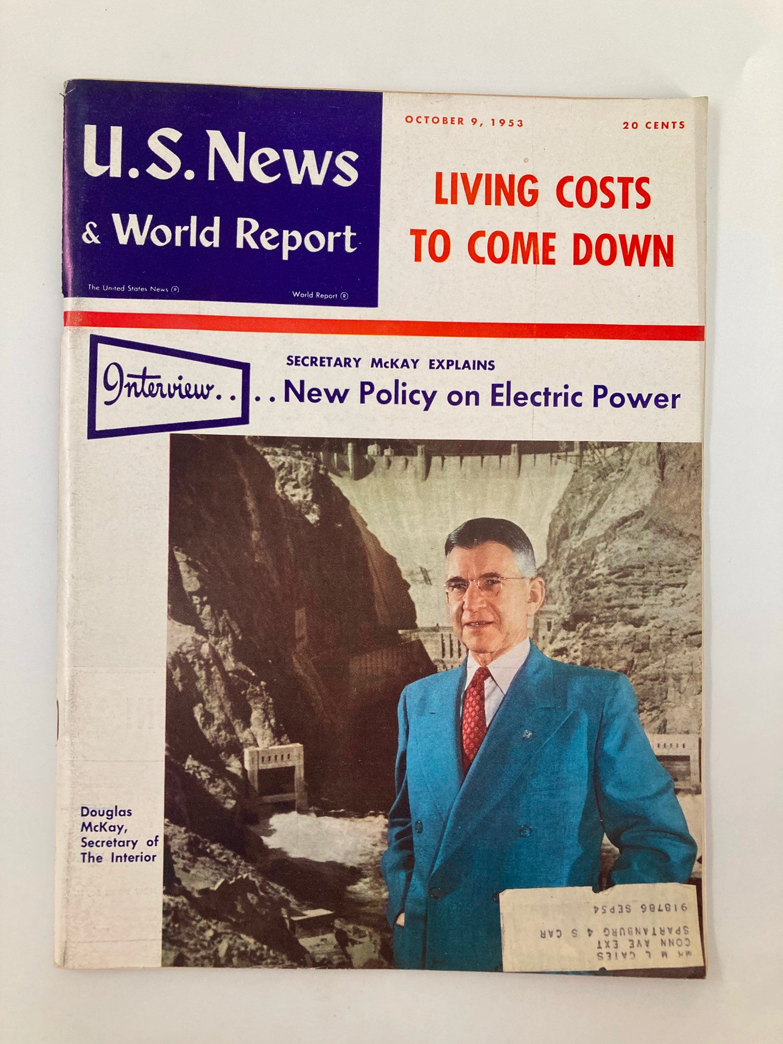 US News & World Report Magazine October 9 1953 Douglas McKay Sec. of Interior