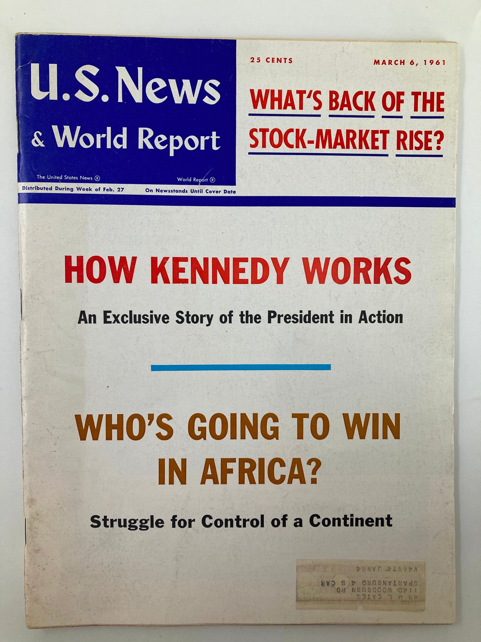 US News & World Report Magazine March 6 1961 How John F. Kennedy Works