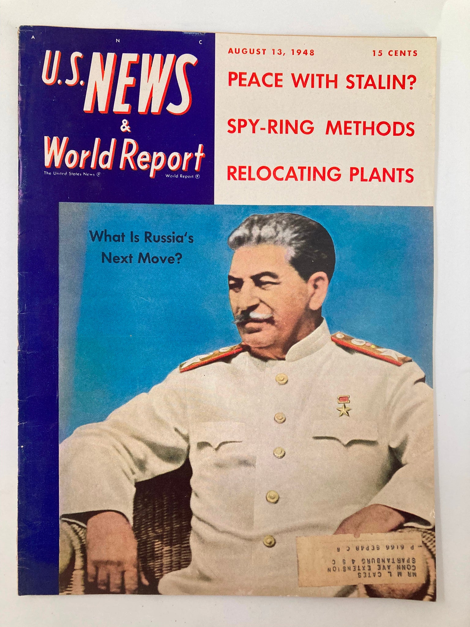 US News & World Report Magazine August 13 1948 Soviet Union's Joseph Stalin