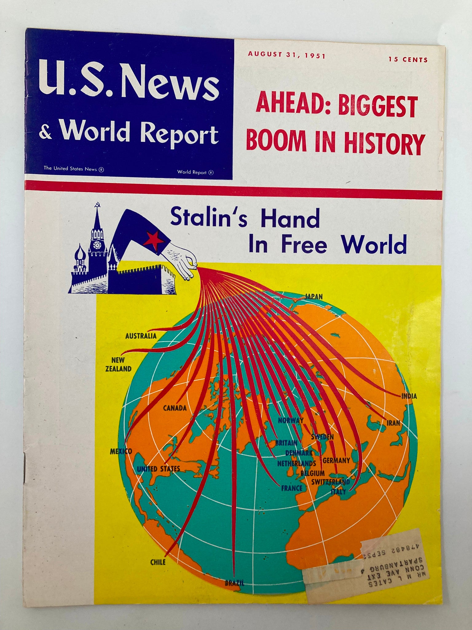 US News & World Report Magazine August 31 1951 Stalin's Hand in Free World