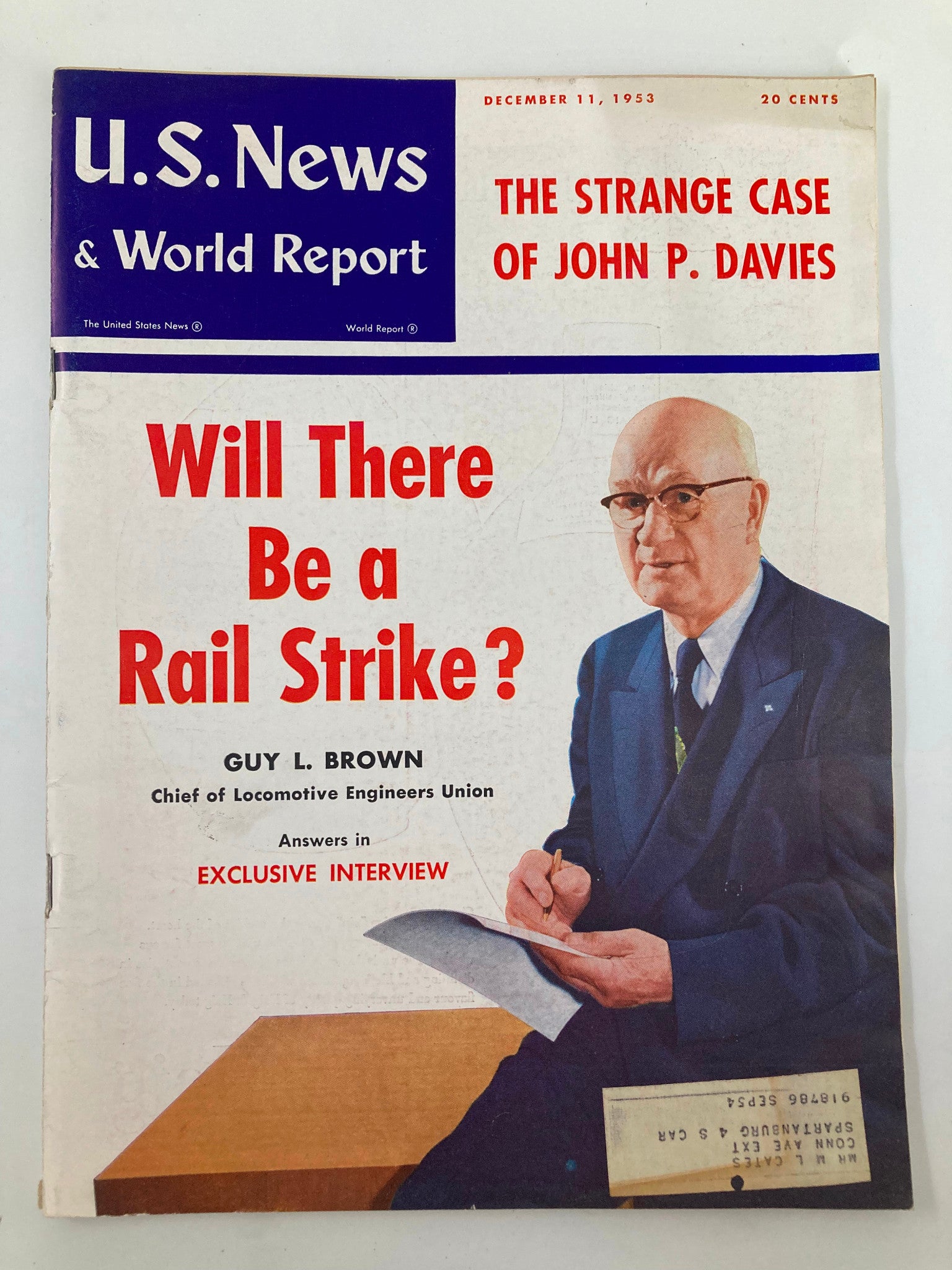 US News & World Report Magazine December 11 1953 Guy L. Brown Interview