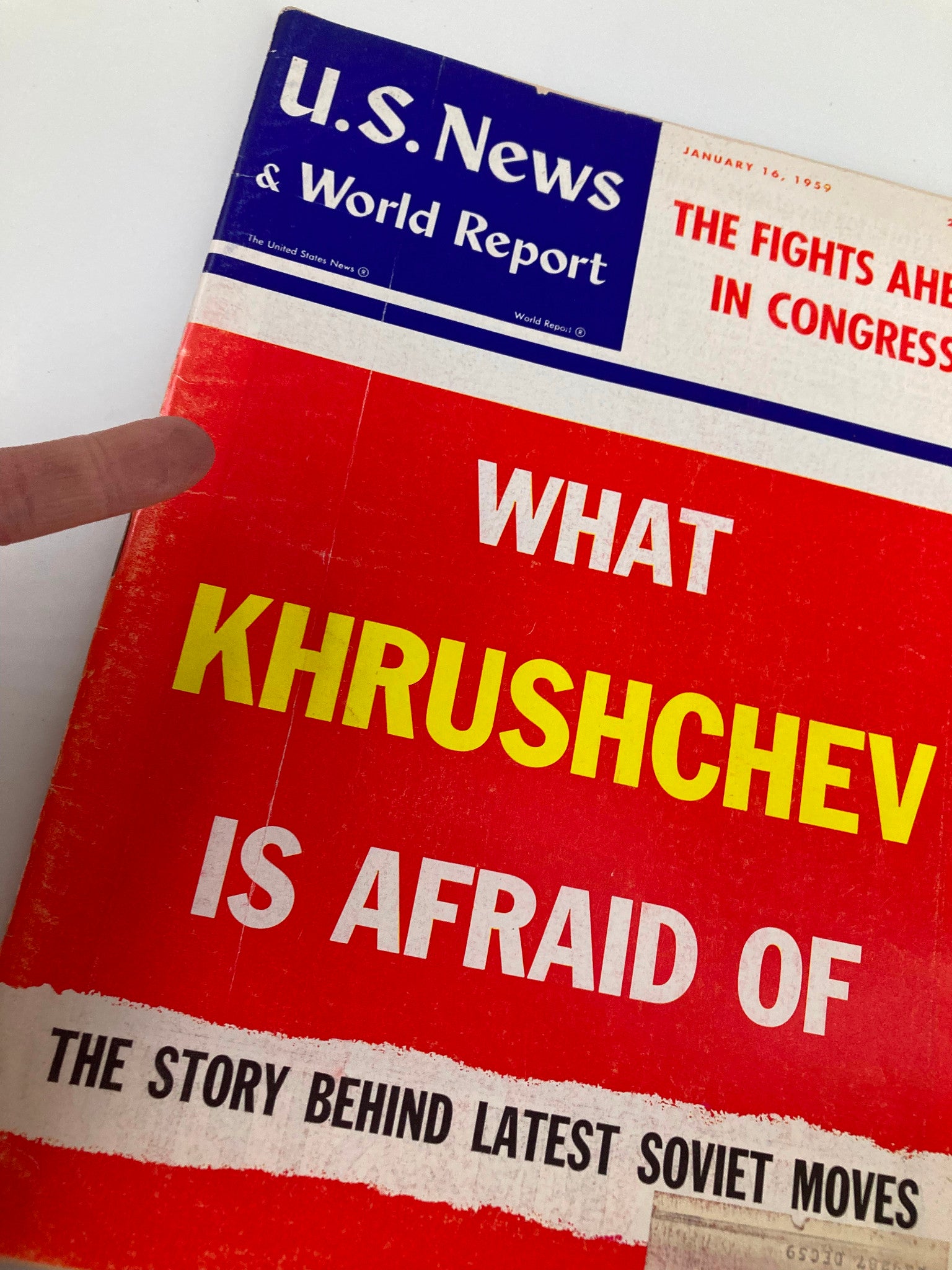 US News & World Report Magazine January 16 1959 What Khrushchev is Afraid Of