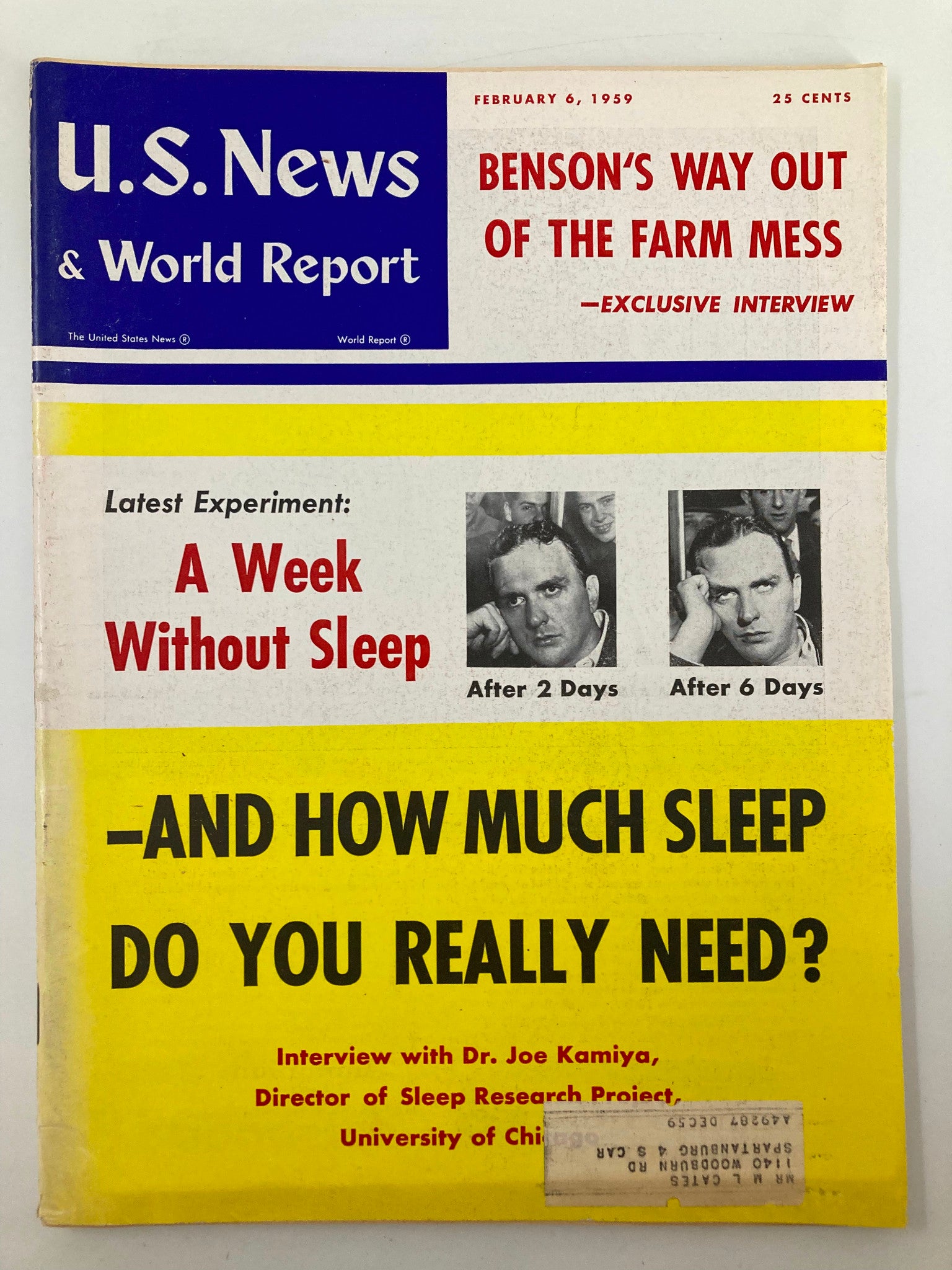 US News & World Report Magazine February 6 1959 Benson's Way Out of Farm Mess