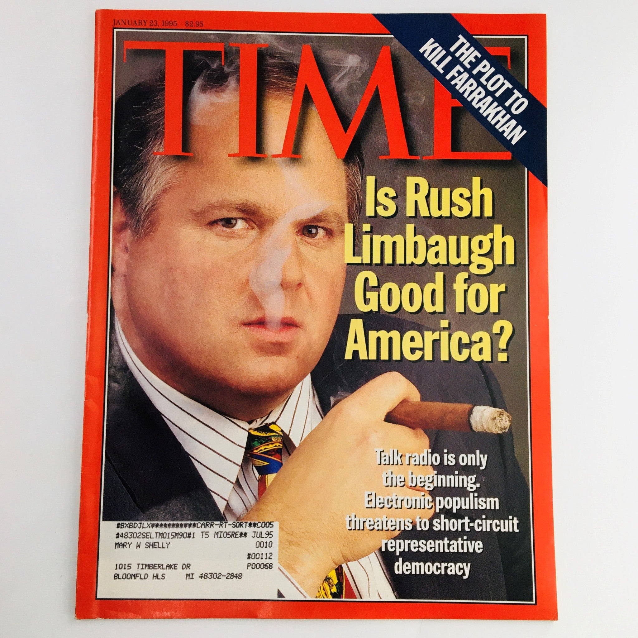 RES* Time Magazine January 23 1995 Vol 145 #3 Rush Limbaugh Cover